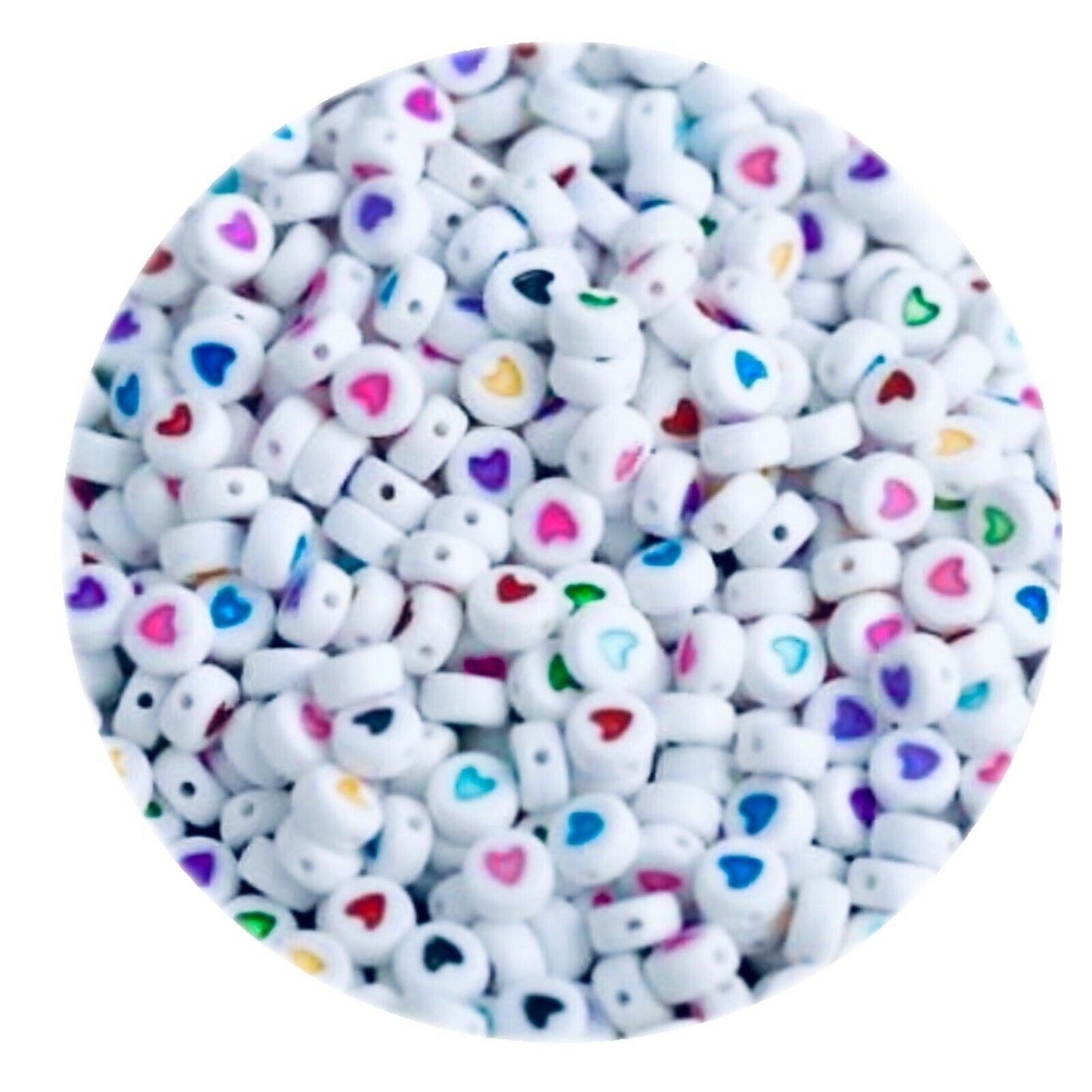 200x English Letter 6mm-7mm Flat Round Beads for Jewellery Making