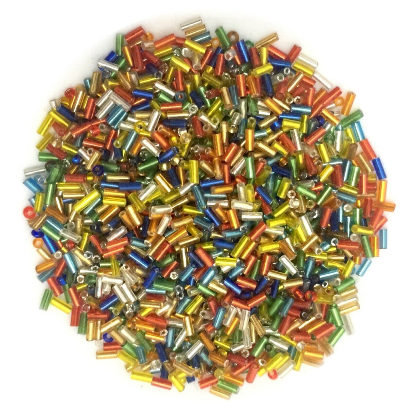 1100+ Bugle Glass 6.5-7.5mm Tube Seed Beads - Choose Your Colour