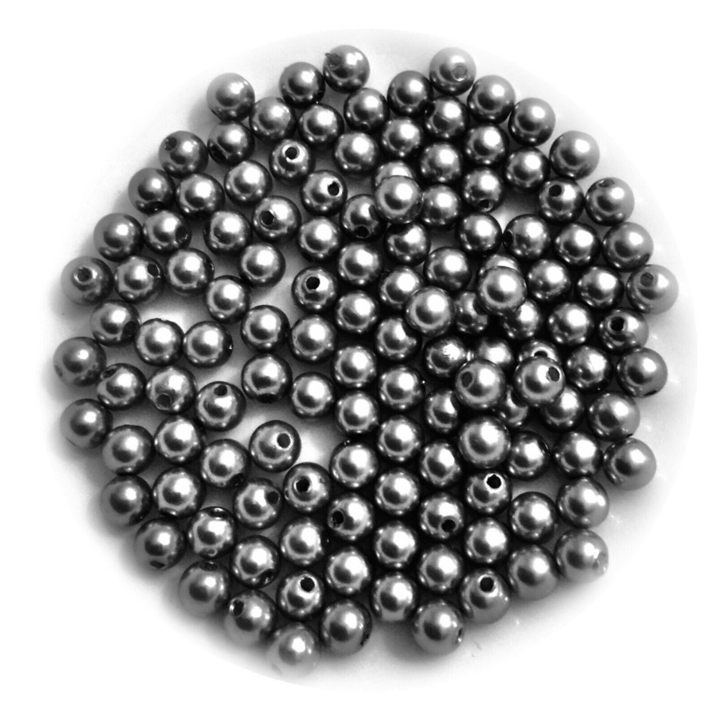 200x Silver or Gunmetal 6mm Acrylic Spacer Beads 12x7mm