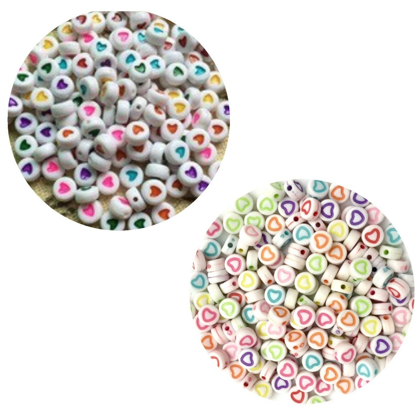 200x English Letter 6mm-7mm Flat Round Beads for Jewellery Making