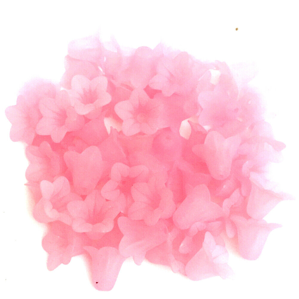 30x Large Frosted or Opaque Acrylic Flower Bead Caps 17x12mm - Pick Your Colour
