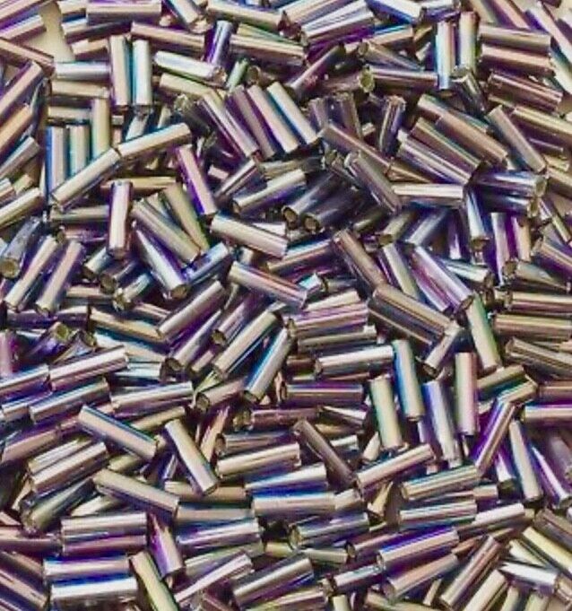 1400+ Bugle Glass Tube 6.5-7.5mm Seed Beads - Choose Your Colour