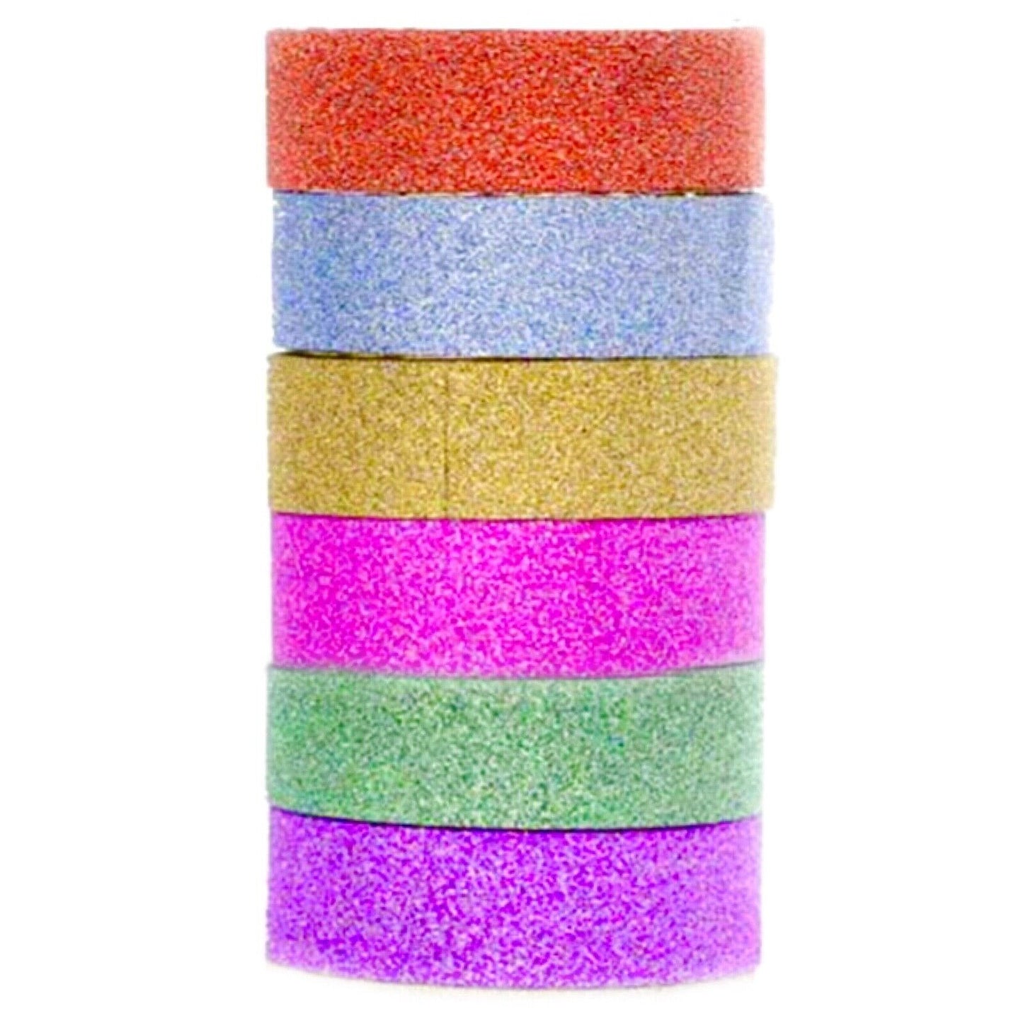 6x Roll Multi Colour 3mtrs 15mm Glitter Washi Tape - Pick Your Colour