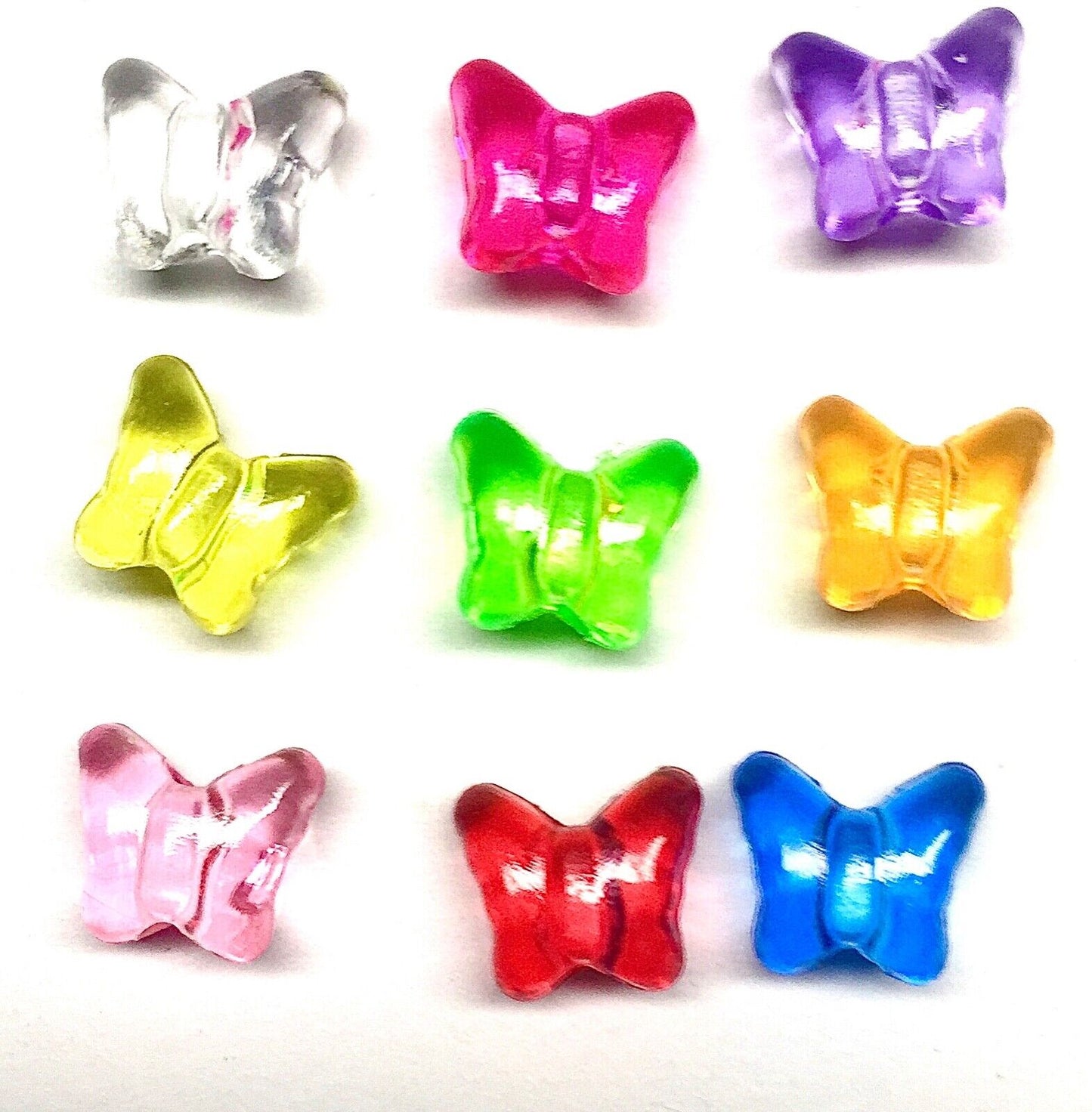 100x Large Hole Crystal Acrylic Multicolour Beads - Choose your Shape