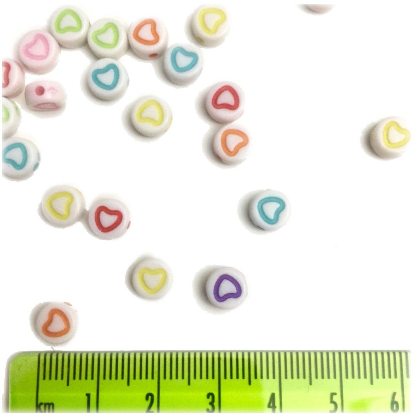 200x English Letter 6mm-7mm Flat Round Beads for Jewellery Making