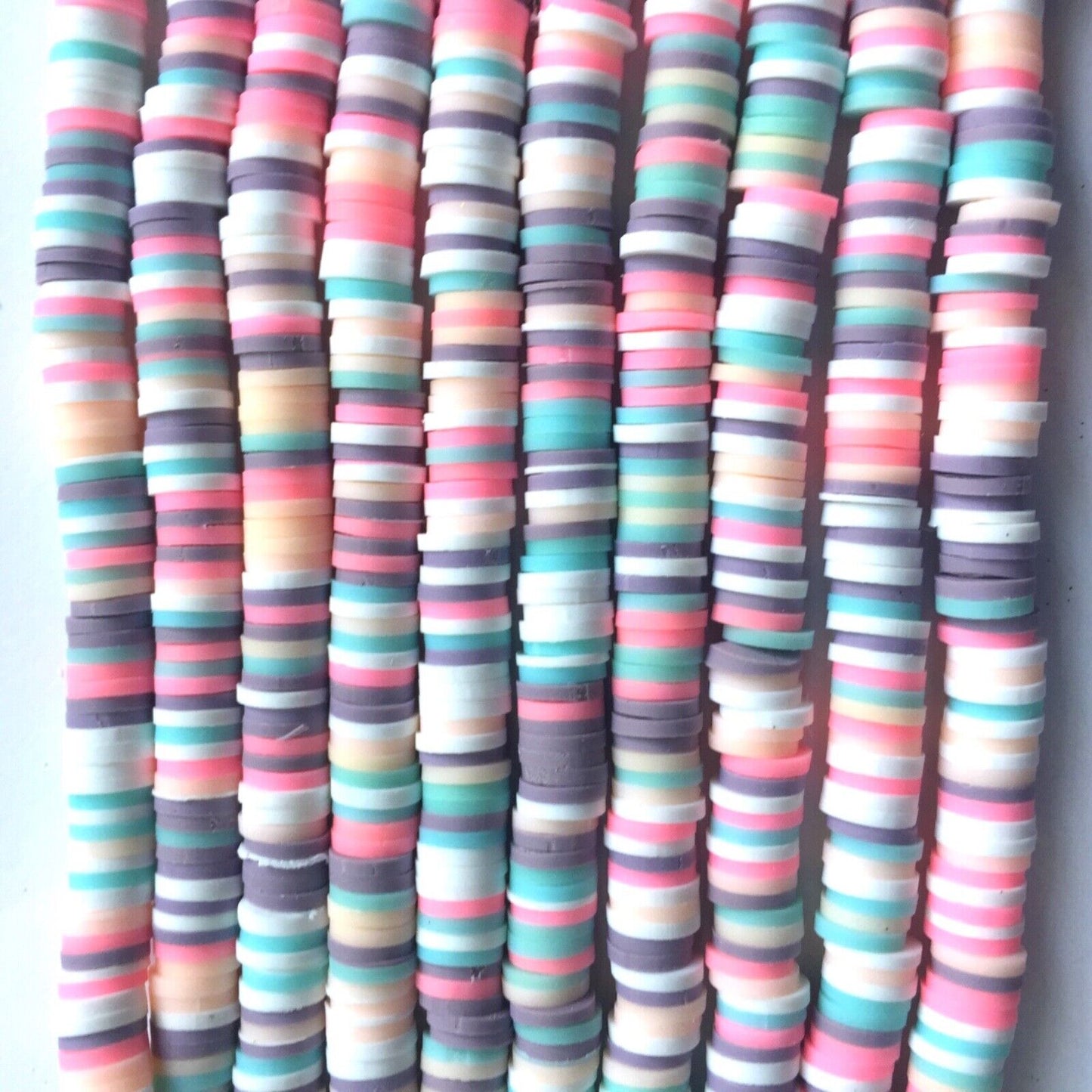 1x Strand Handmade Polymer Clay 6mm Flat Disc Beads (320-400pcs/strand)