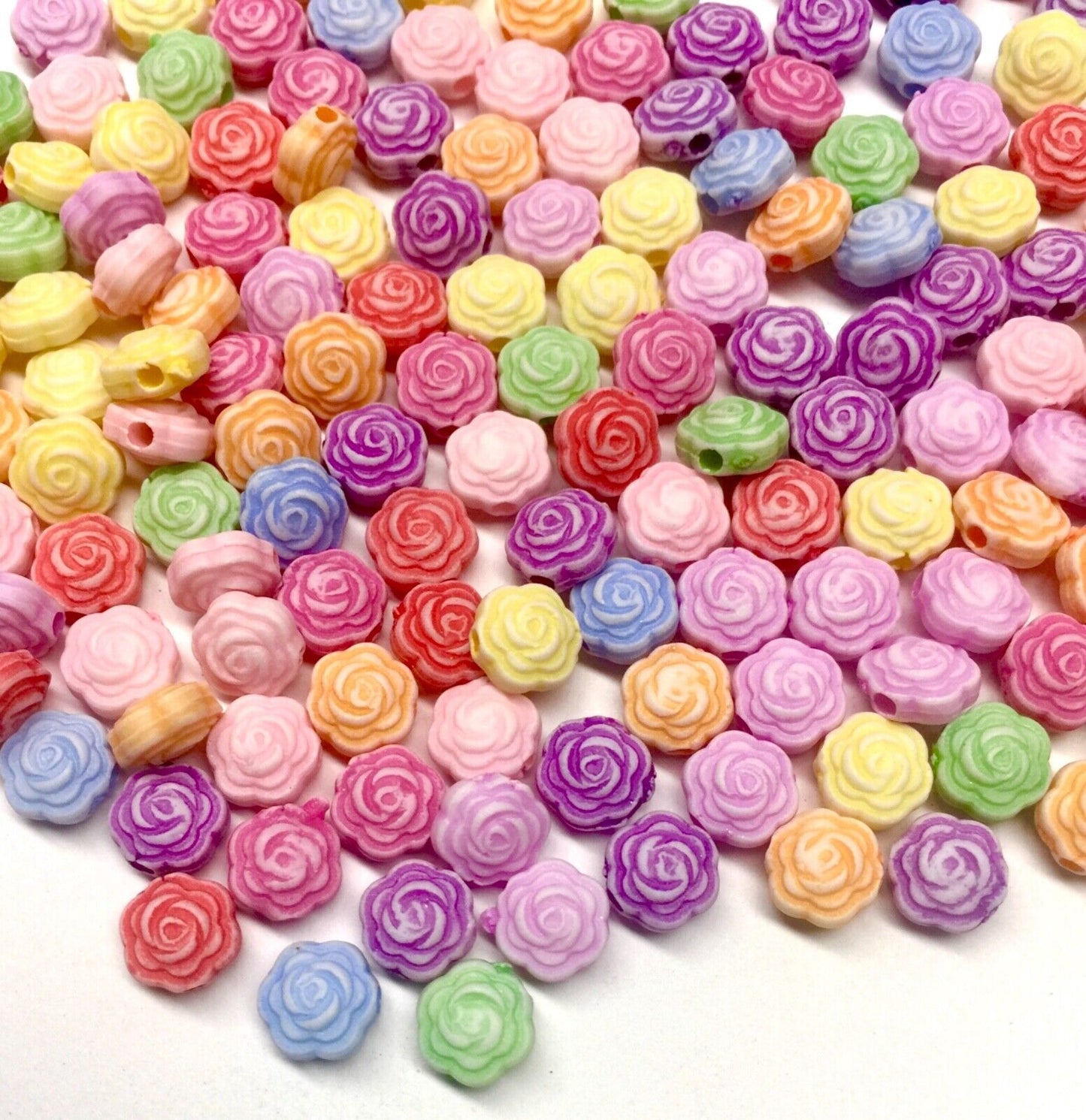 150x Flower Acrylic Beads - Pick Your Style