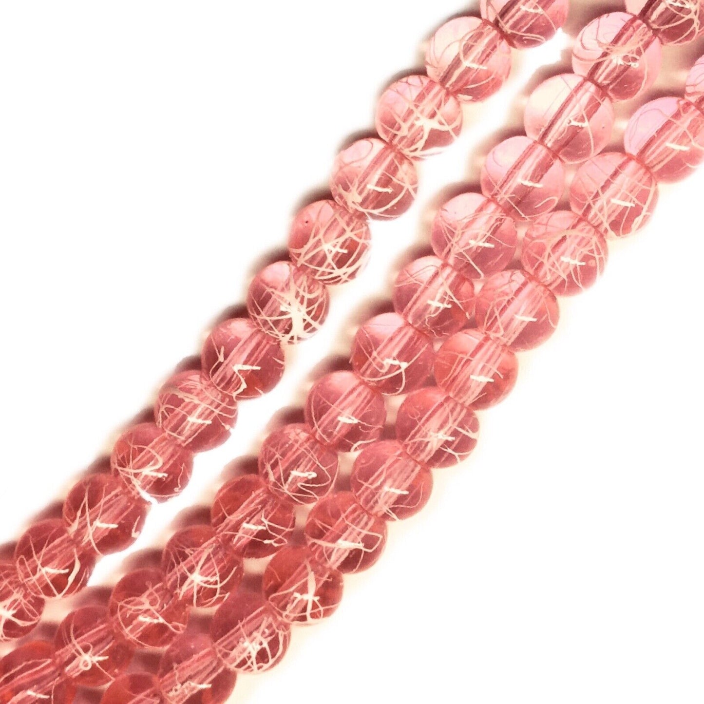130 pcs 1x Strand Drawbench Painted 6mm Glass Beads for Jewellery Making Craft