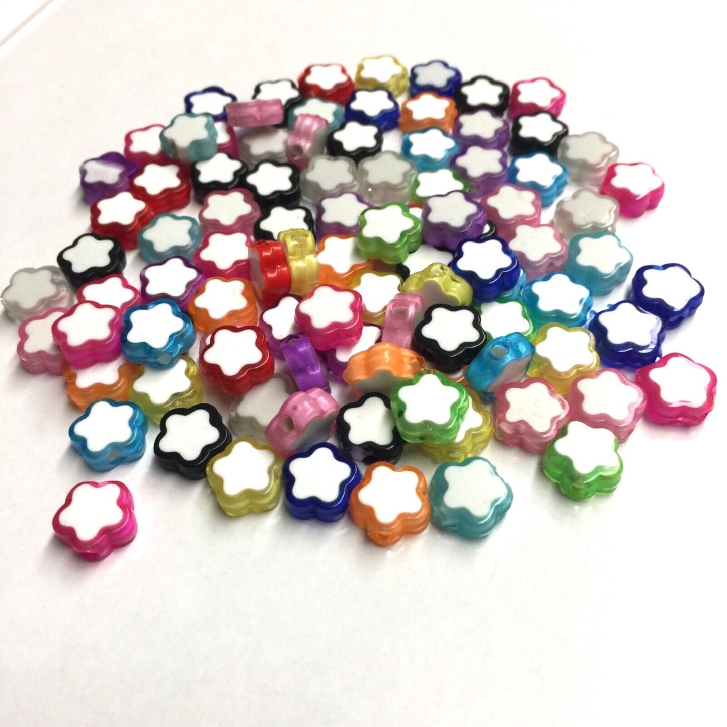 100x Mix Coloured Star Shaped Beads - Pick Your Style