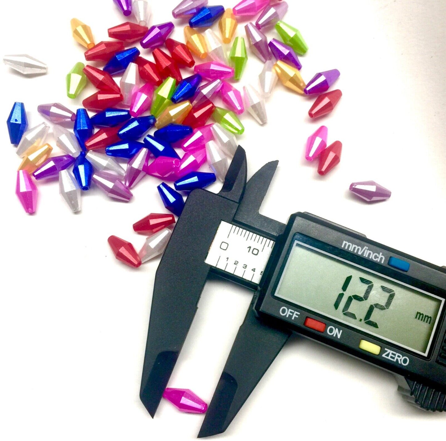 150x Multi Colour Large Bicone Long Acrylic 12mmx5mm Bicone Beads