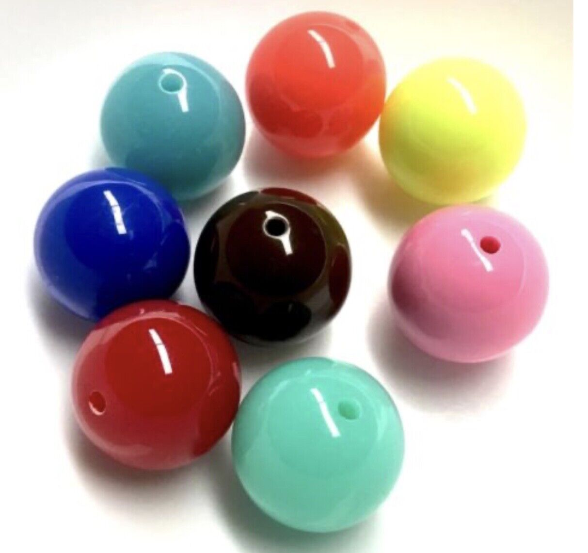 8 pcs Solid Chunky Large 20mm GumBall Candy Bubble Gum Acrylic Beads