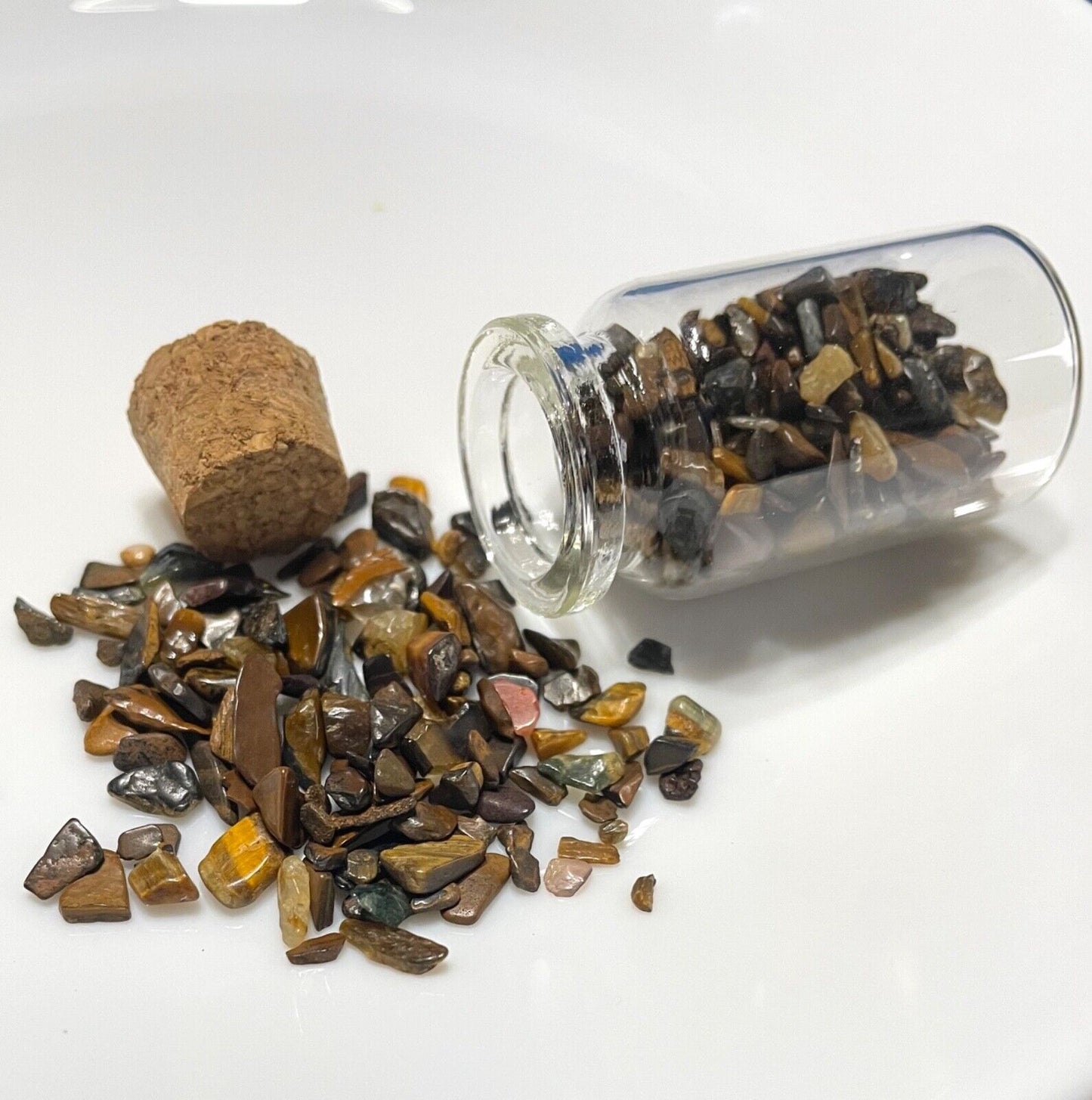 1x Wishing Bottle with Natural Stone Gemstone Chakra Crystal Chips Nuggets
