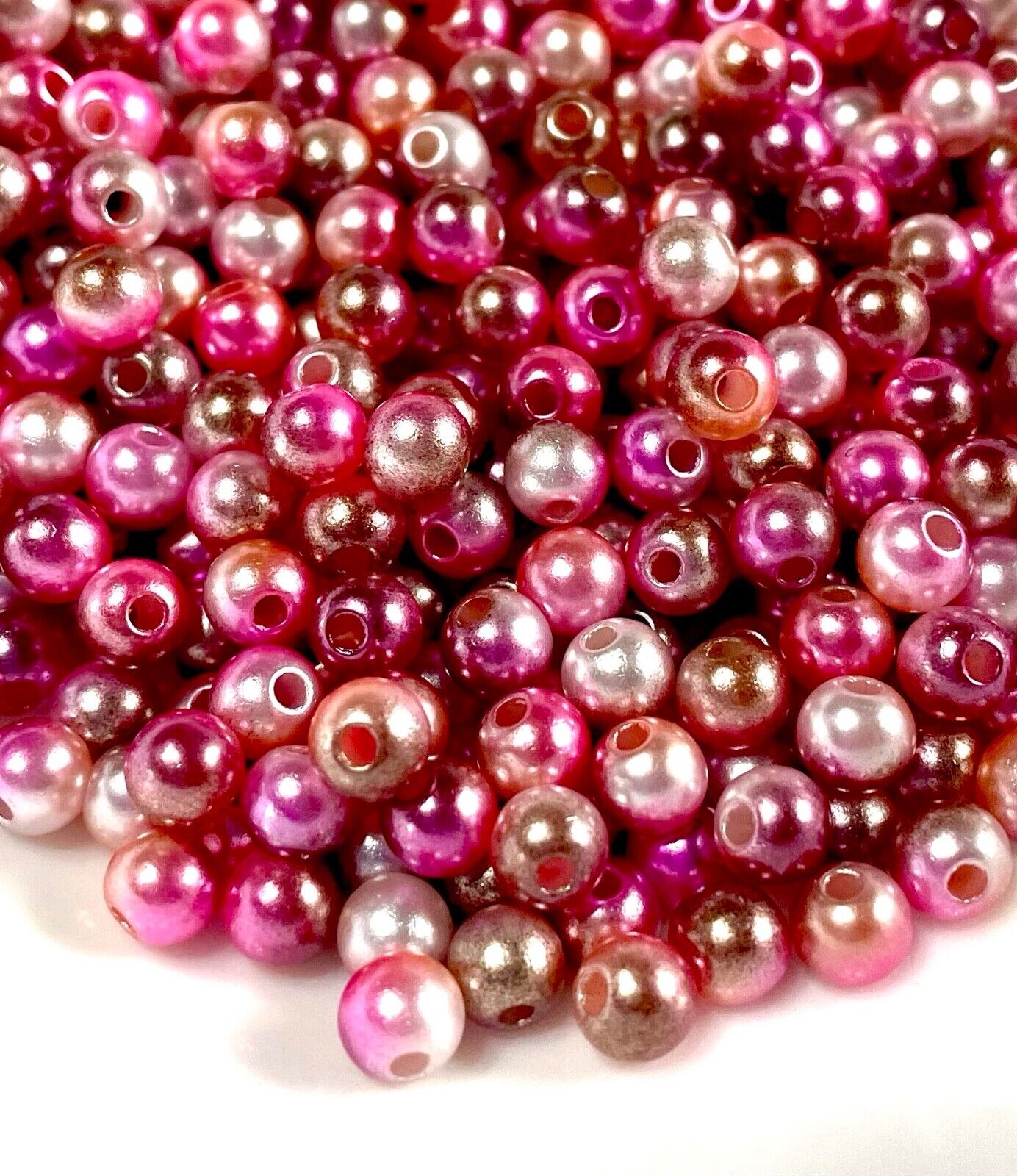 150x 6mm Rainbow Mermaid Faux Pearl Beads for Jewellery Craft Making