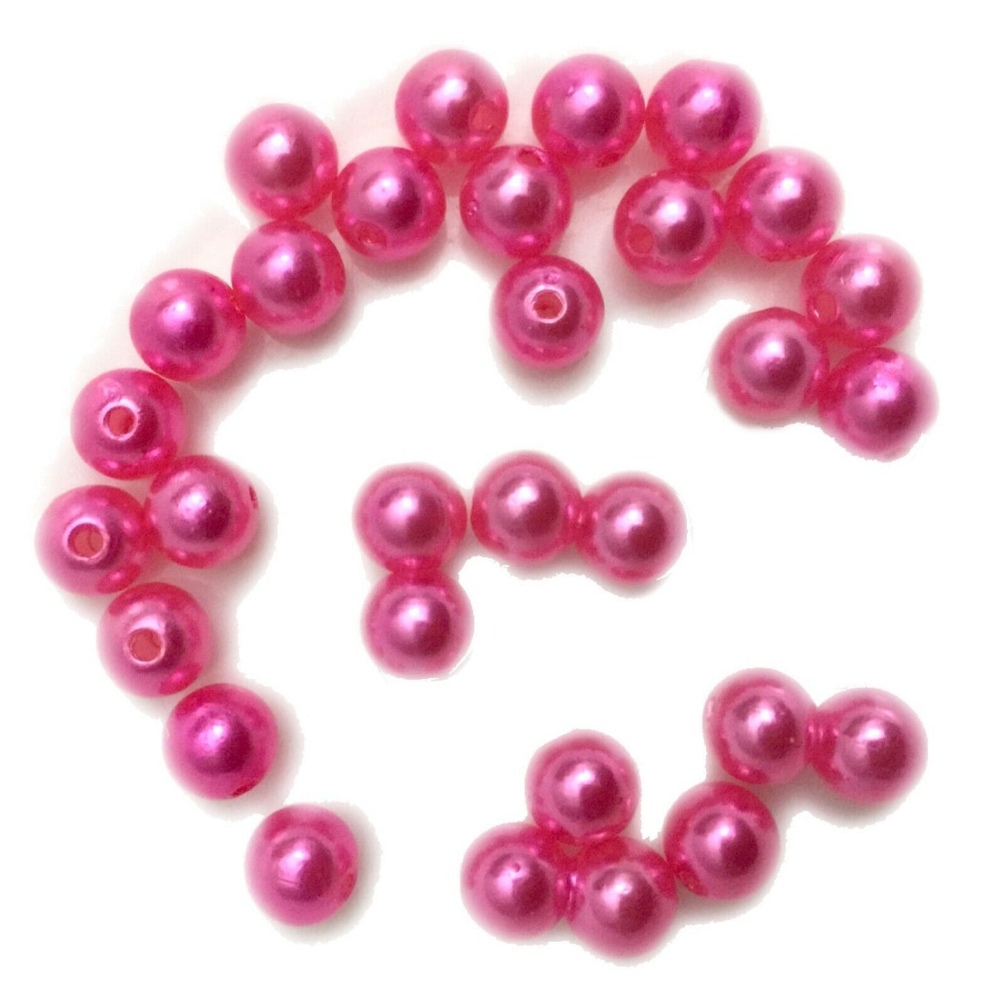 100x Acrylic 8mm Faux Pearl Beads - Choose Your Colour