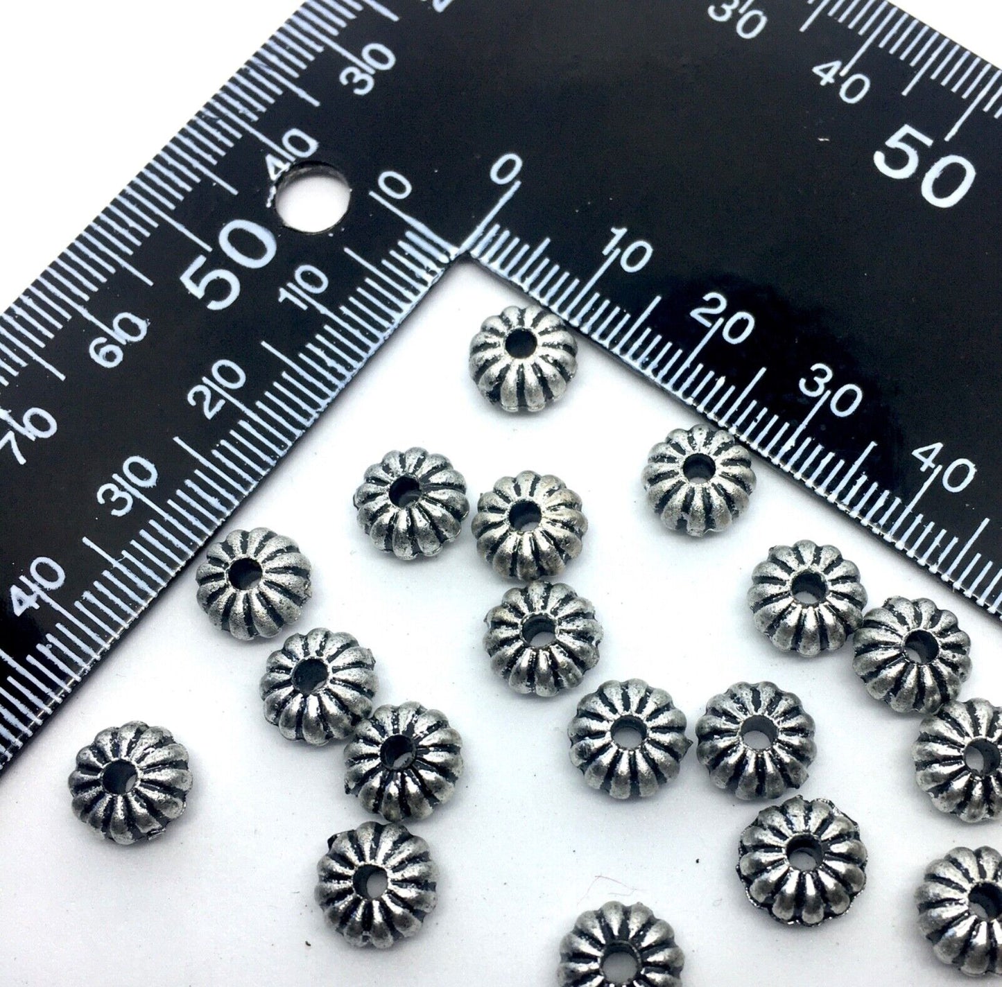 100x Antique Silver Gold Tibetan Style Acrylic Spacer Beads for Jewellery Making