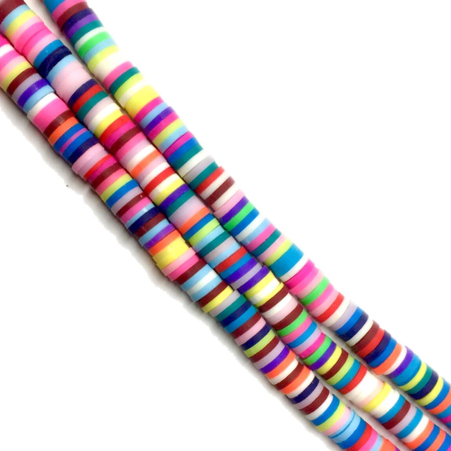 1x Strand Handmade Polymer Clay 6mm Flat Disc Beads (320-400pcs/strand)