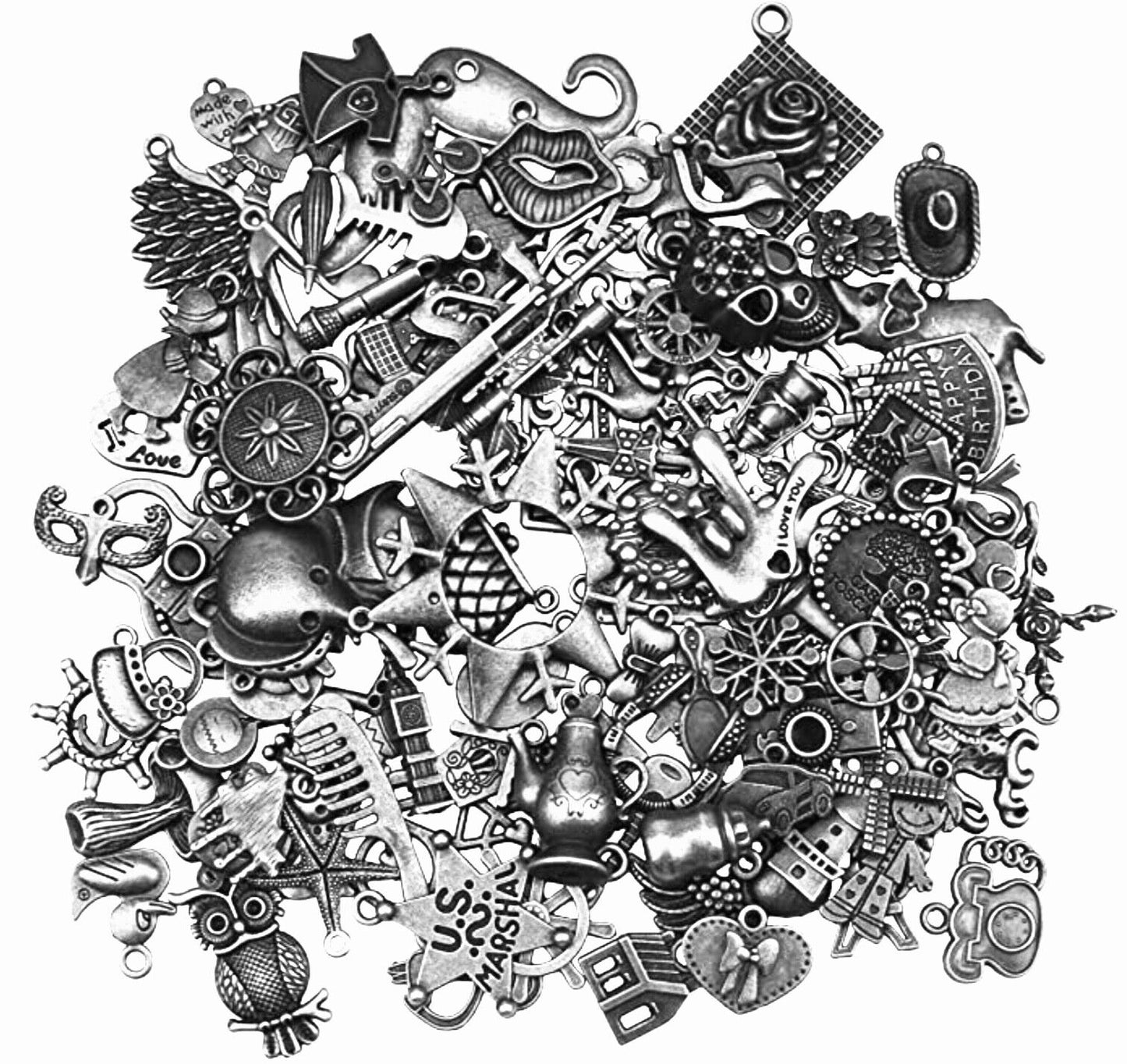 30x Mix Random Design Antique Tibetan Style Metal Charms & Pendants
