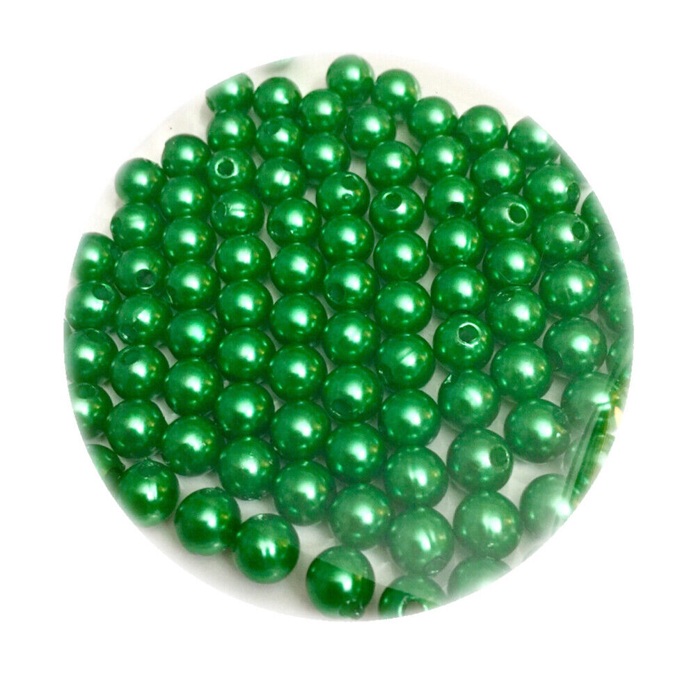 100x Acrylic 8mm Faux Pearl Beads - Choose Your Colour