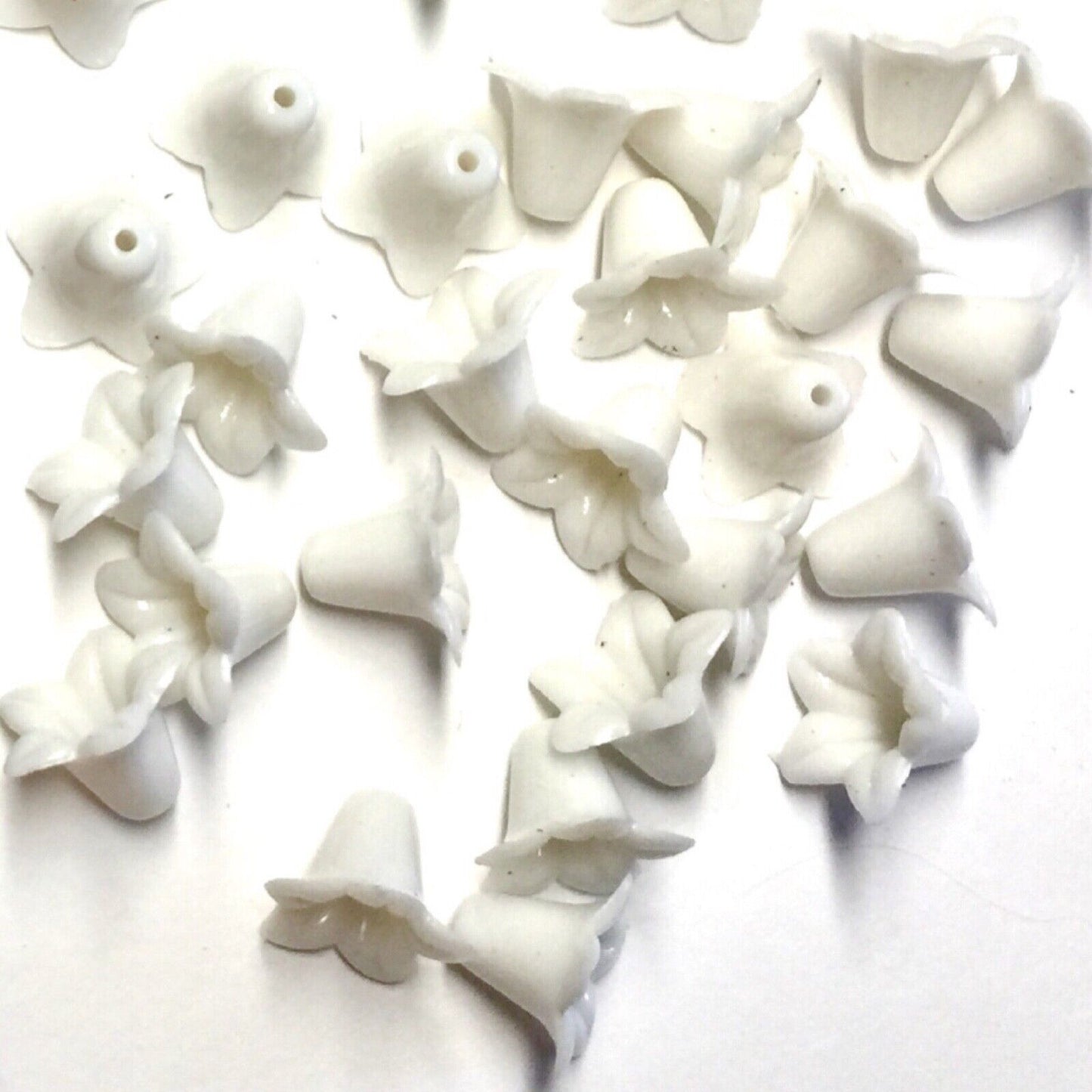 30x Large Frosted or Opaque Acrylic Flower Bead Caps 17x12mm - Pick Your Colour