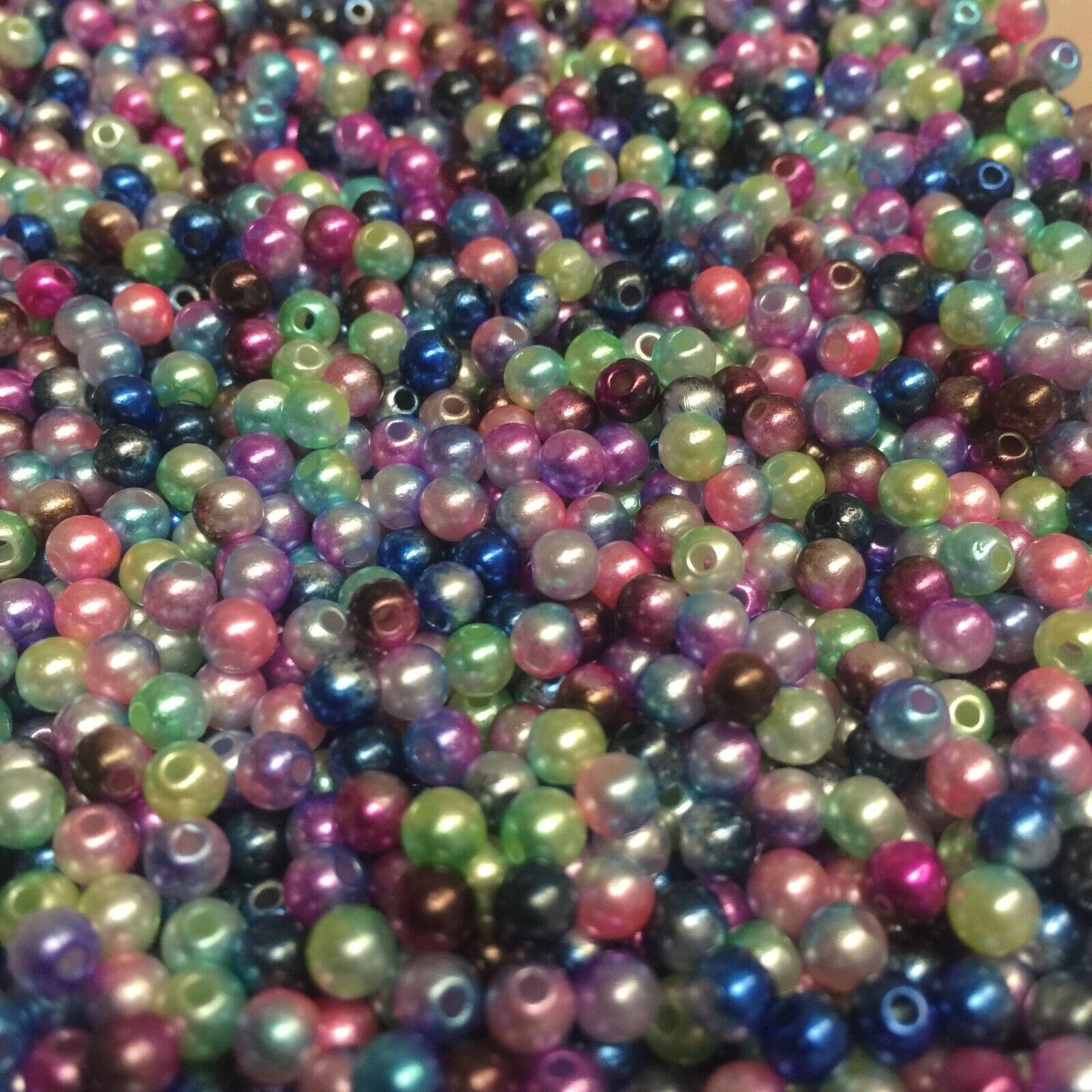 500x Acrylic 4mm Pearl Beads for Jewellery Making - Pick Your Colour