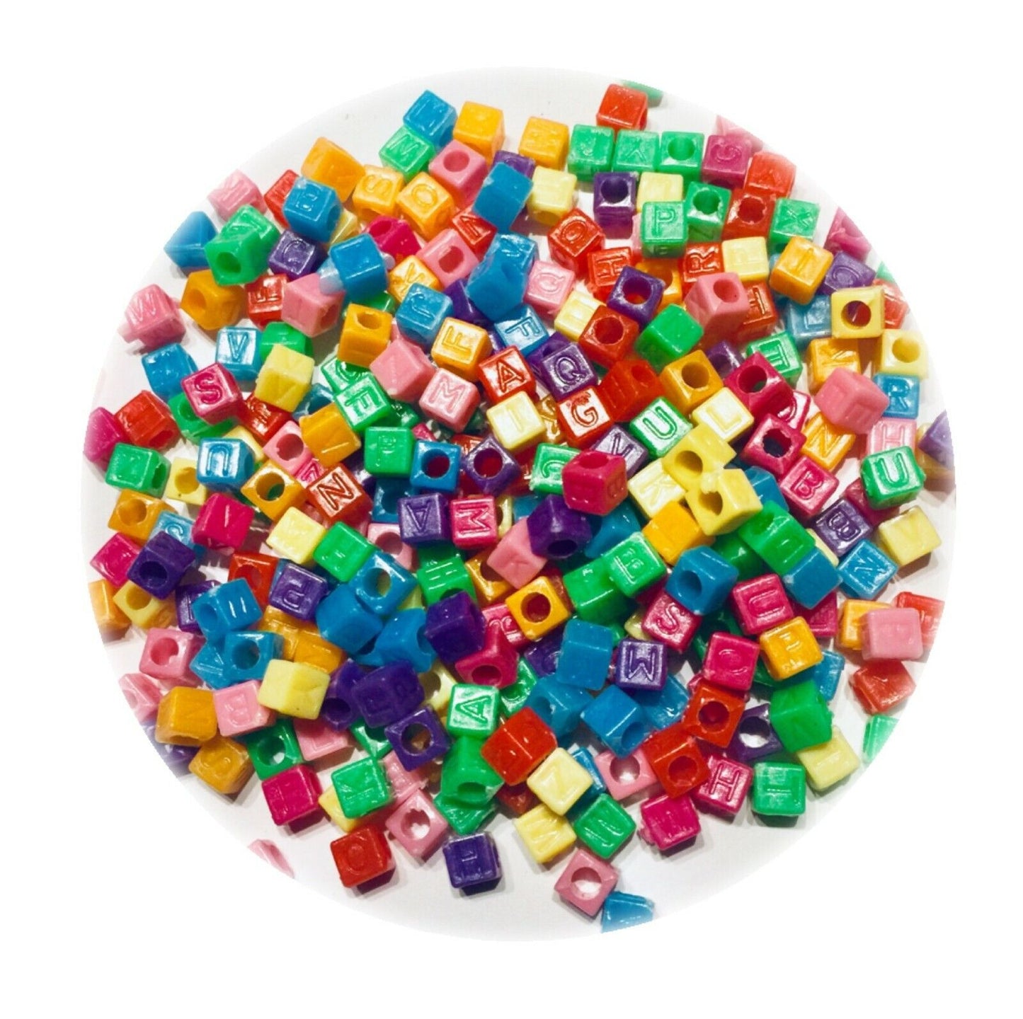 200x Cube Letter Acrylic Beads for Jewellery Making - Pick Your Colour