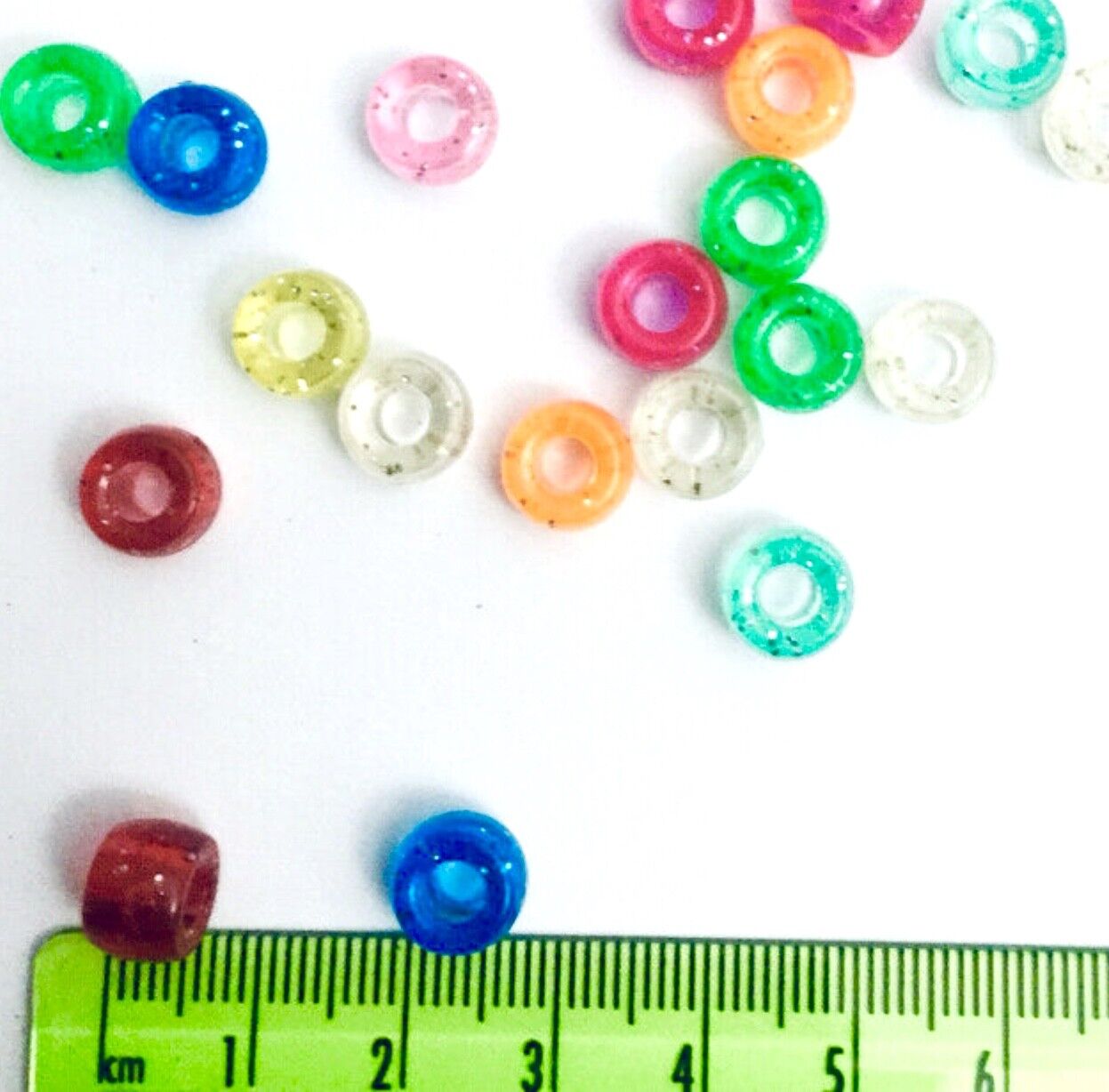 200x Mix Coloured Acrylic Pony Beads - Choose Between Glitter, Opaque, Metallic
