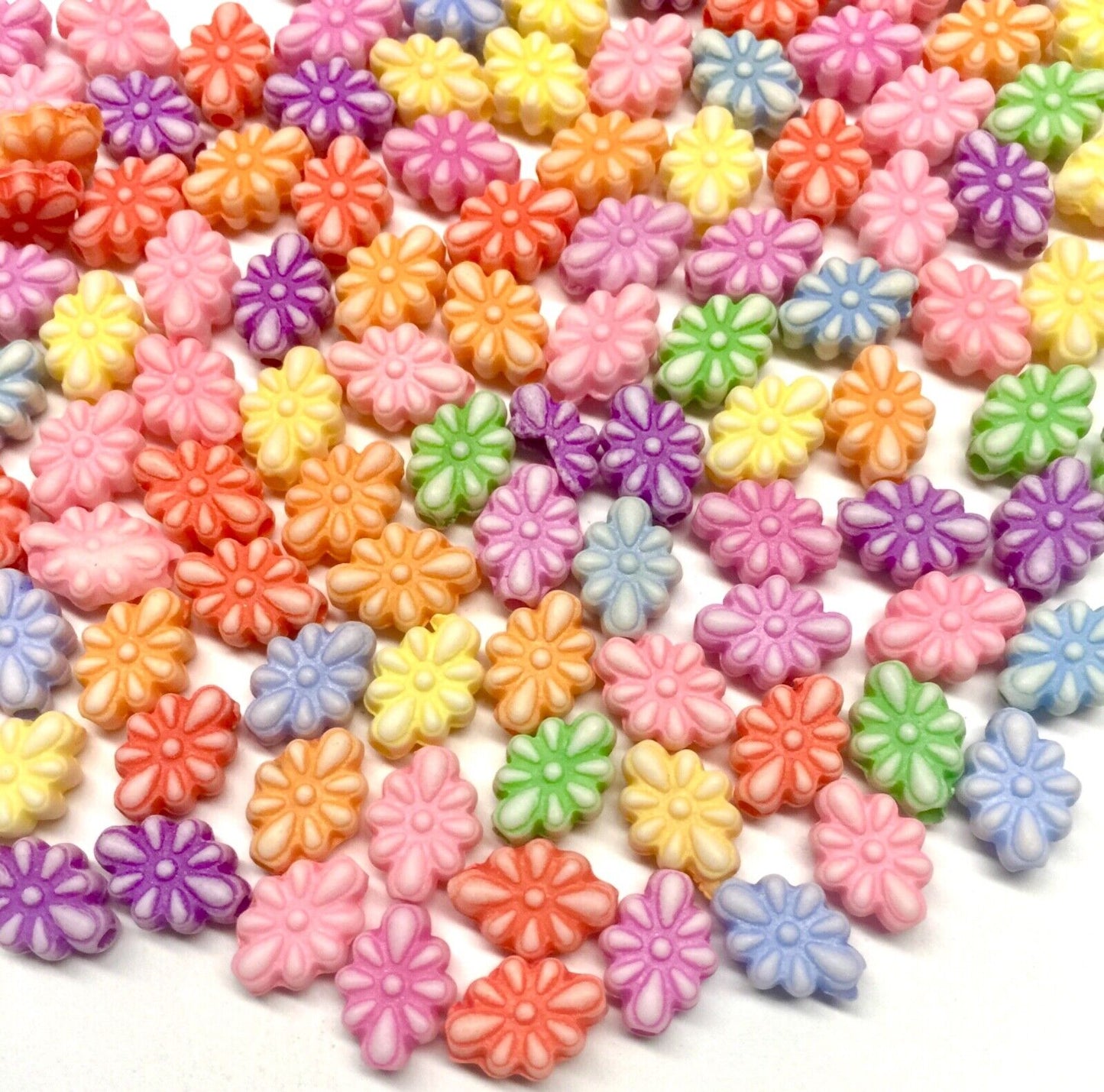 150x Flower Acrylic Beads - Pick Your Style