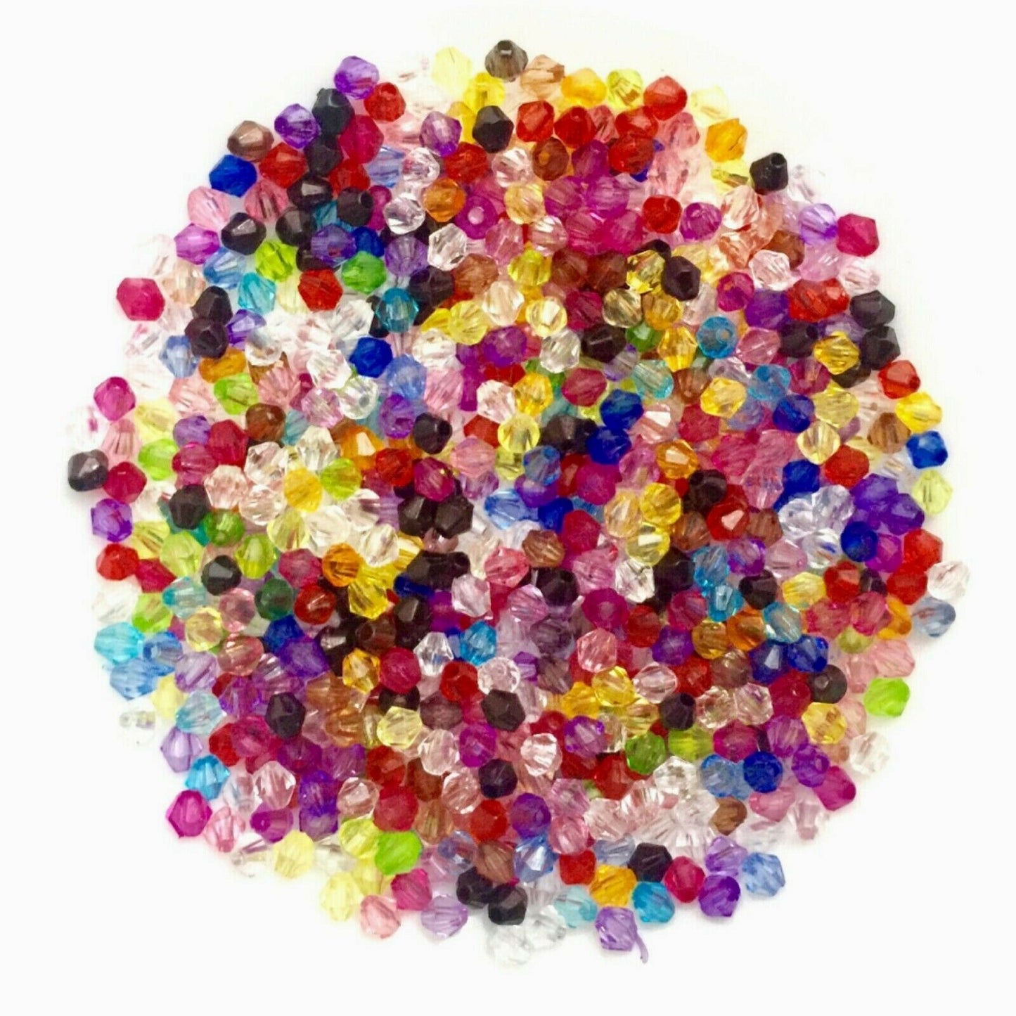 1000pcs Multi Colour Small 4mm Acrylic Bicone Beads