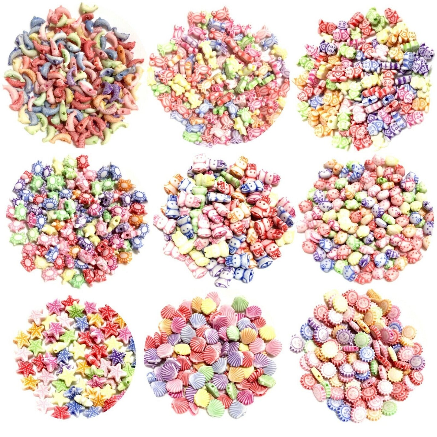 100 pcs Cute Creatures and Creations Spacer Beads - Pick Your Style