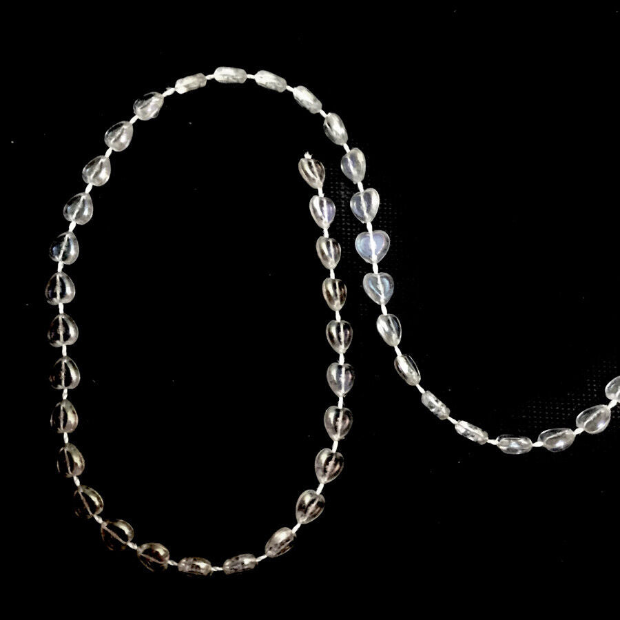 2x yards 6mm Strung Acrylic Mini Heart Beads Trimmings - 2 Colours to Pick
