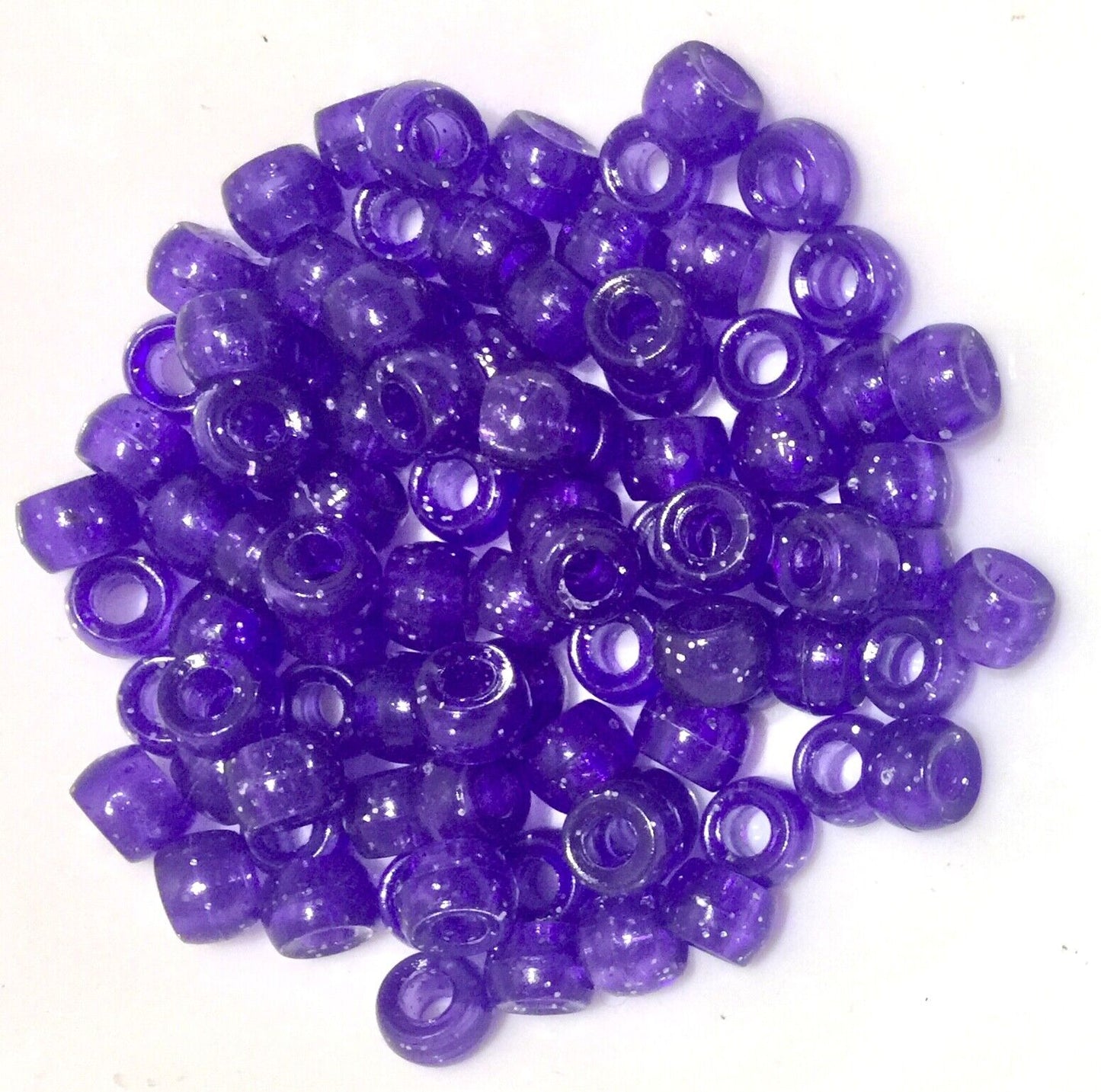 200x Mix Coloured Acrylic Pony Beads - Choose Between Glitter, Opaque, Metallic