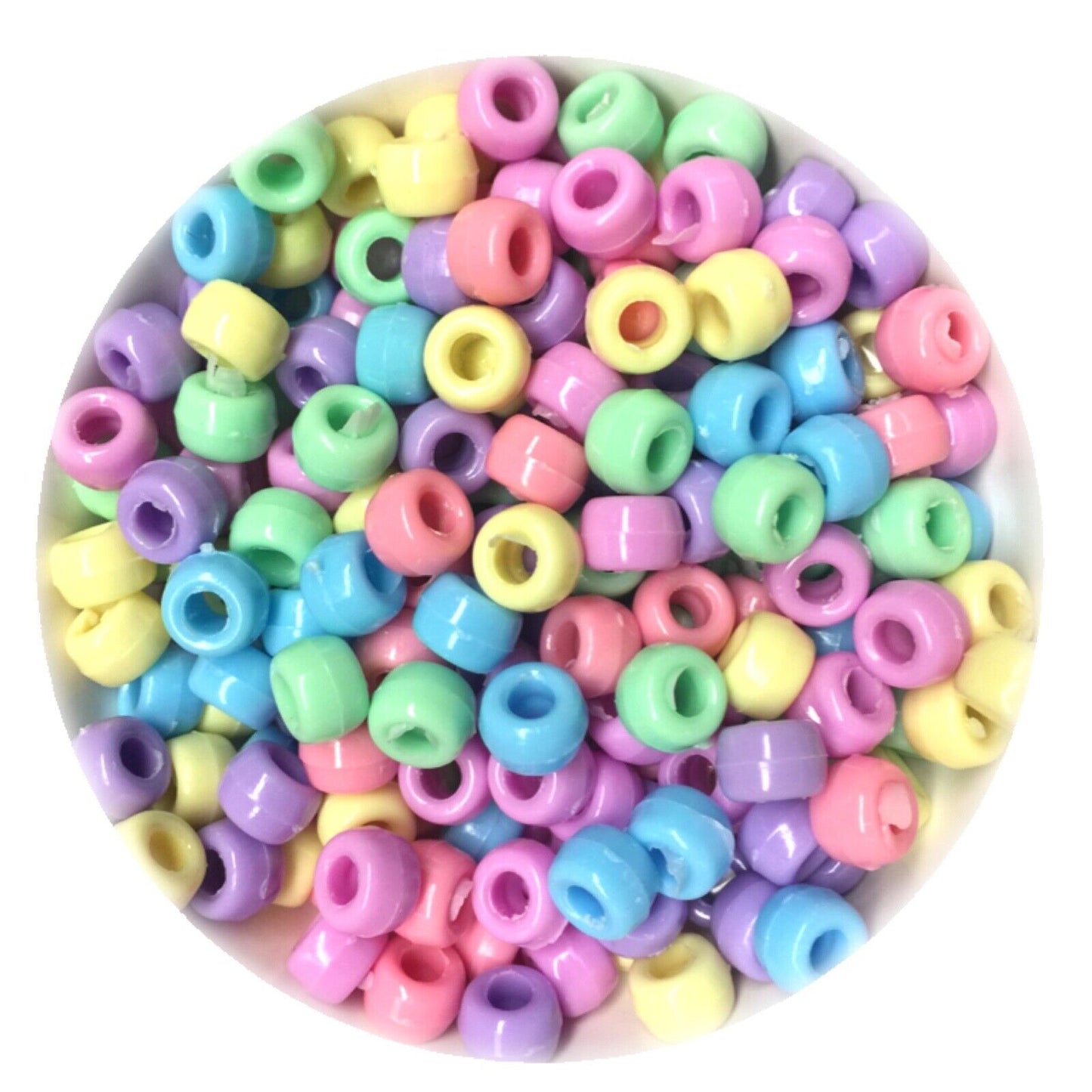 200x Mix Coloured Acrylic Pony Beads - Choose Between Glitter, Opaque, Metallic