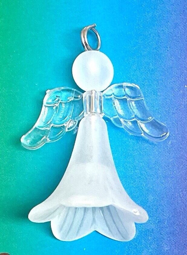 10pcs Make Your Own 40mm Tall Frosted White Guardian Angel Charm DIY Kit