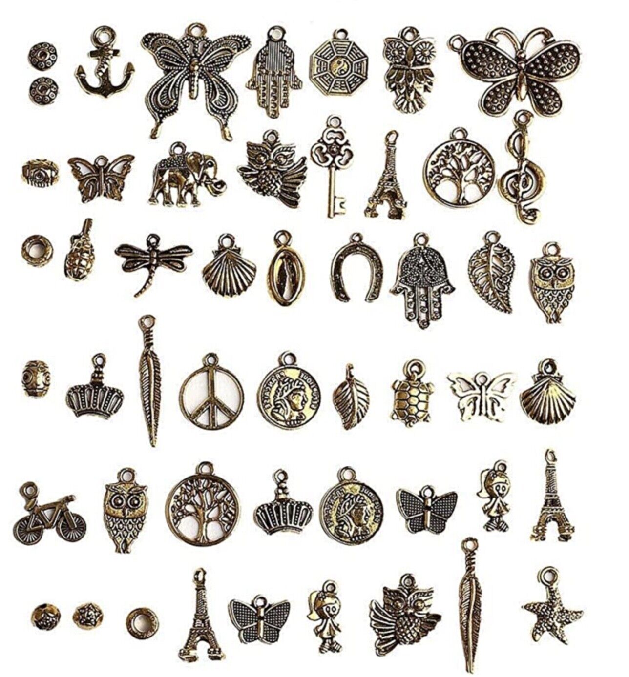 30x Mix Random Design Antique Tibetan Style Metal Charms & Pendants