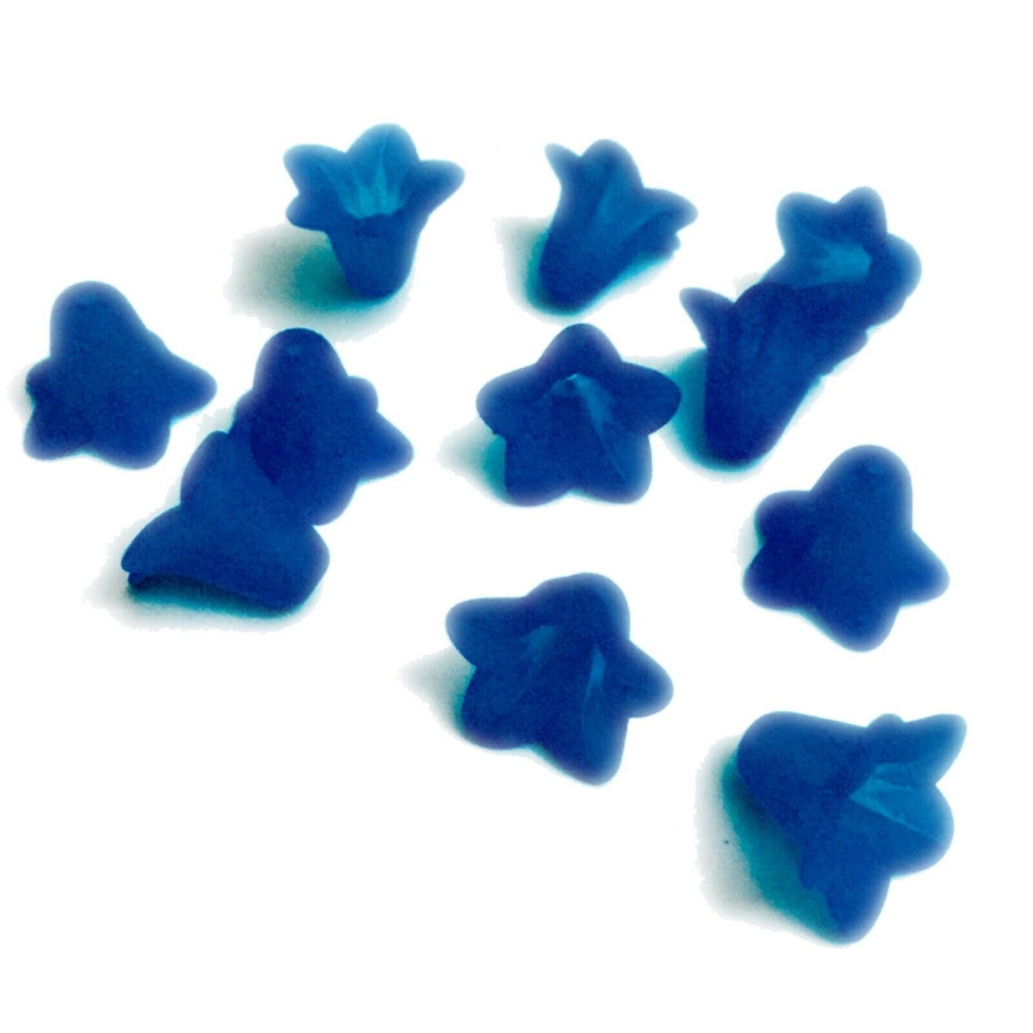30x Large Frosted or Opaque Acrylic Flower Bead Caps 17x12mm - Pick Your Colour