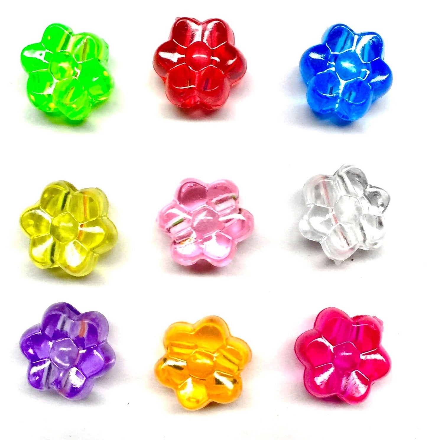100x Large Hole Crystal Acrylic Multicolour Beads - Choose your Shape