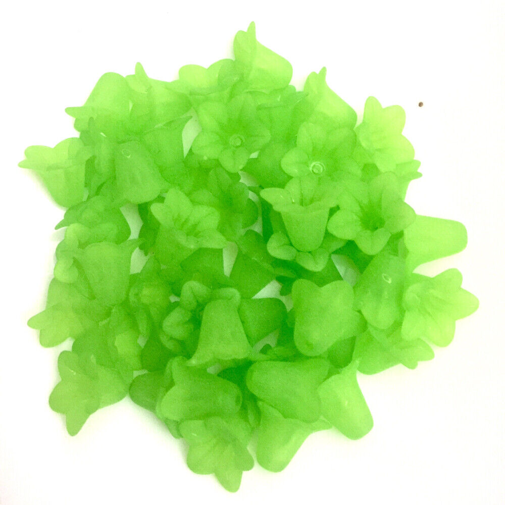 30x Large Frosted or Opaque Acrylic Flower Bead Caps 17x12mm - Pick Your Colour