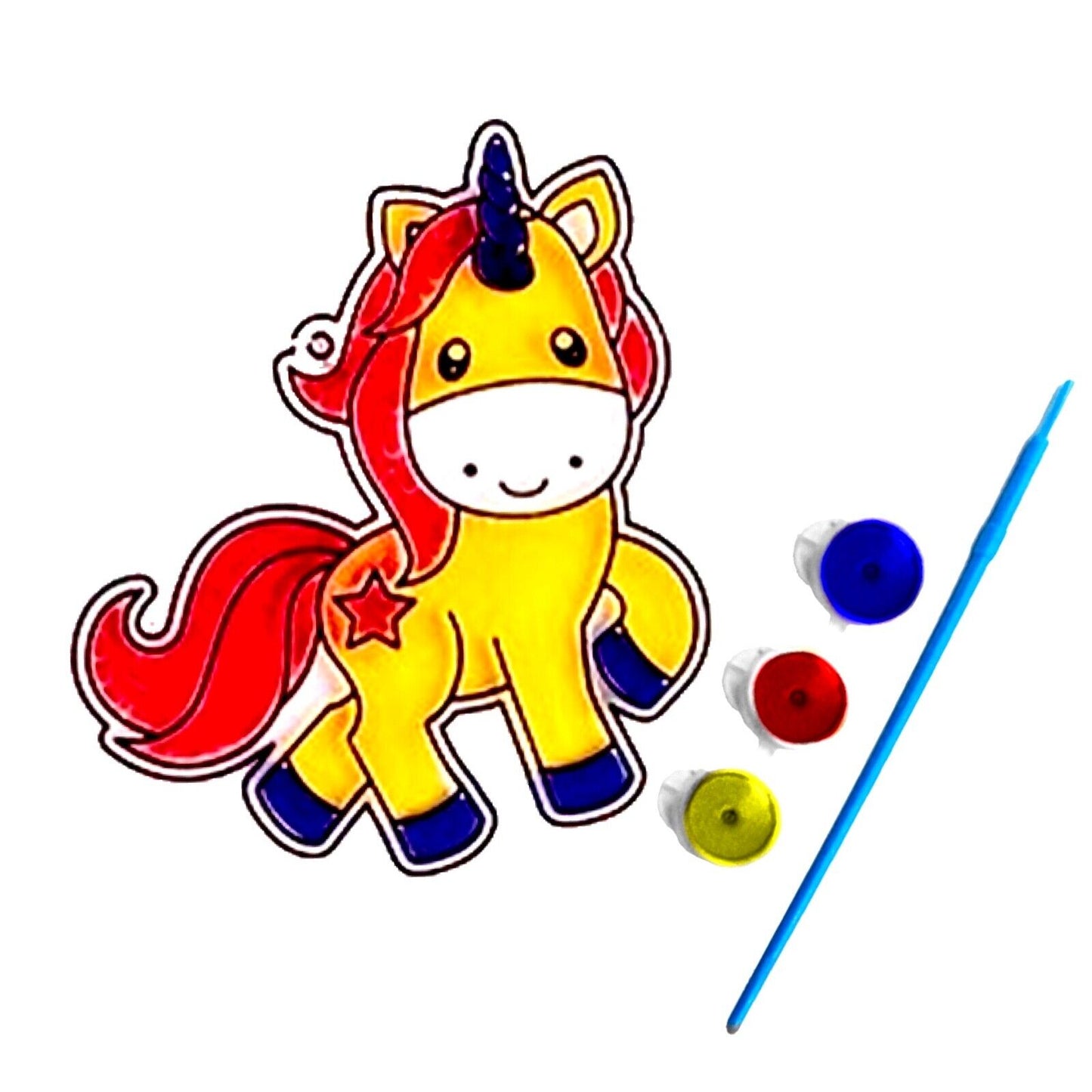 1x Cute Animals or Mythical Creatures Paint Your Own Suncatcher DIY Kit