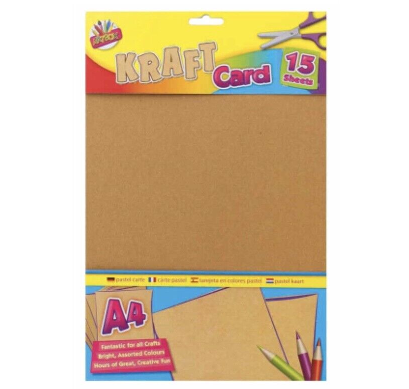 15x Sheets of A4 Coloured Activity Card Craft - Bright, Neon, Pastel, Black etc.