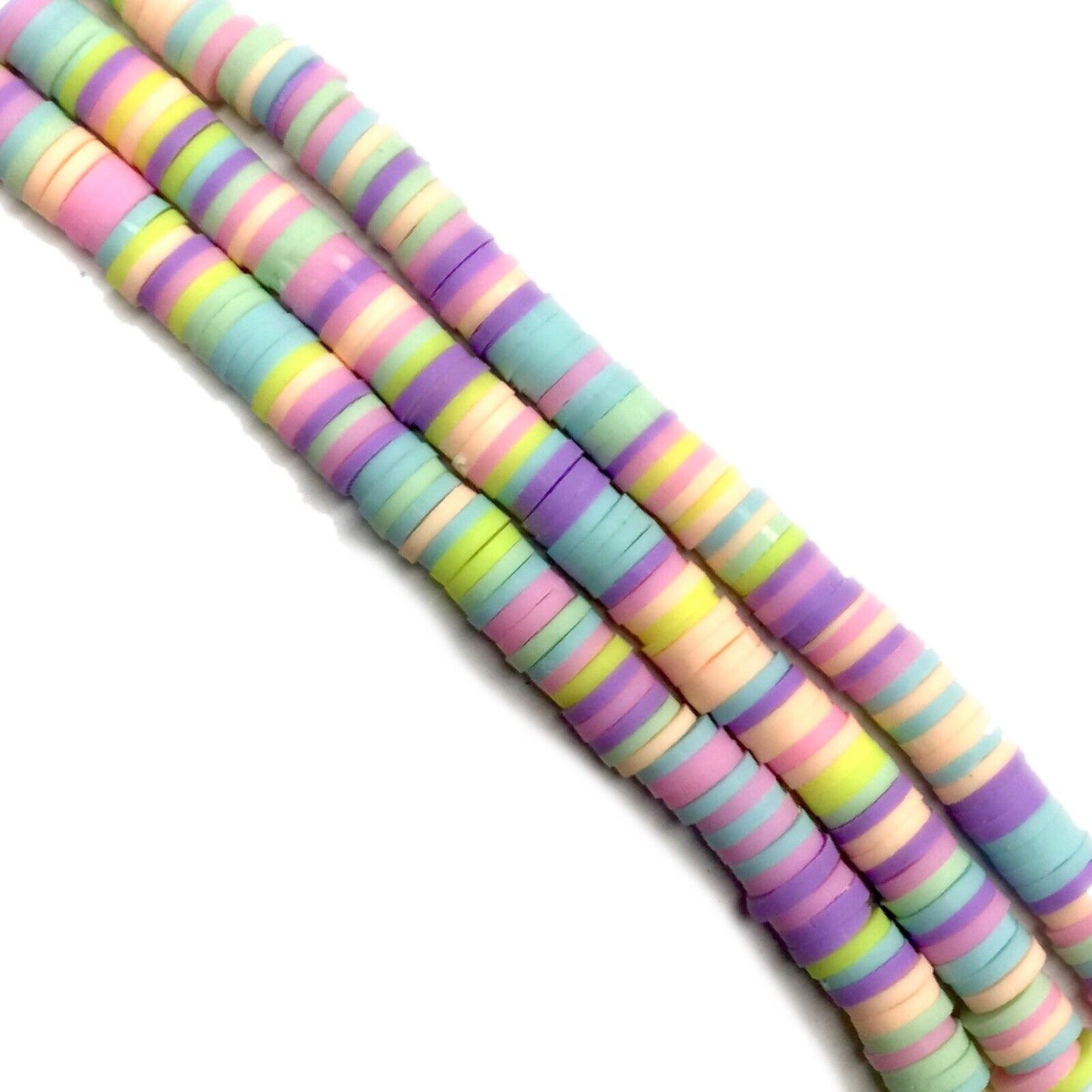 1x Strand Handmade Polymer Clay 6mm Flat Disc Beads (320-400pcs/strand)