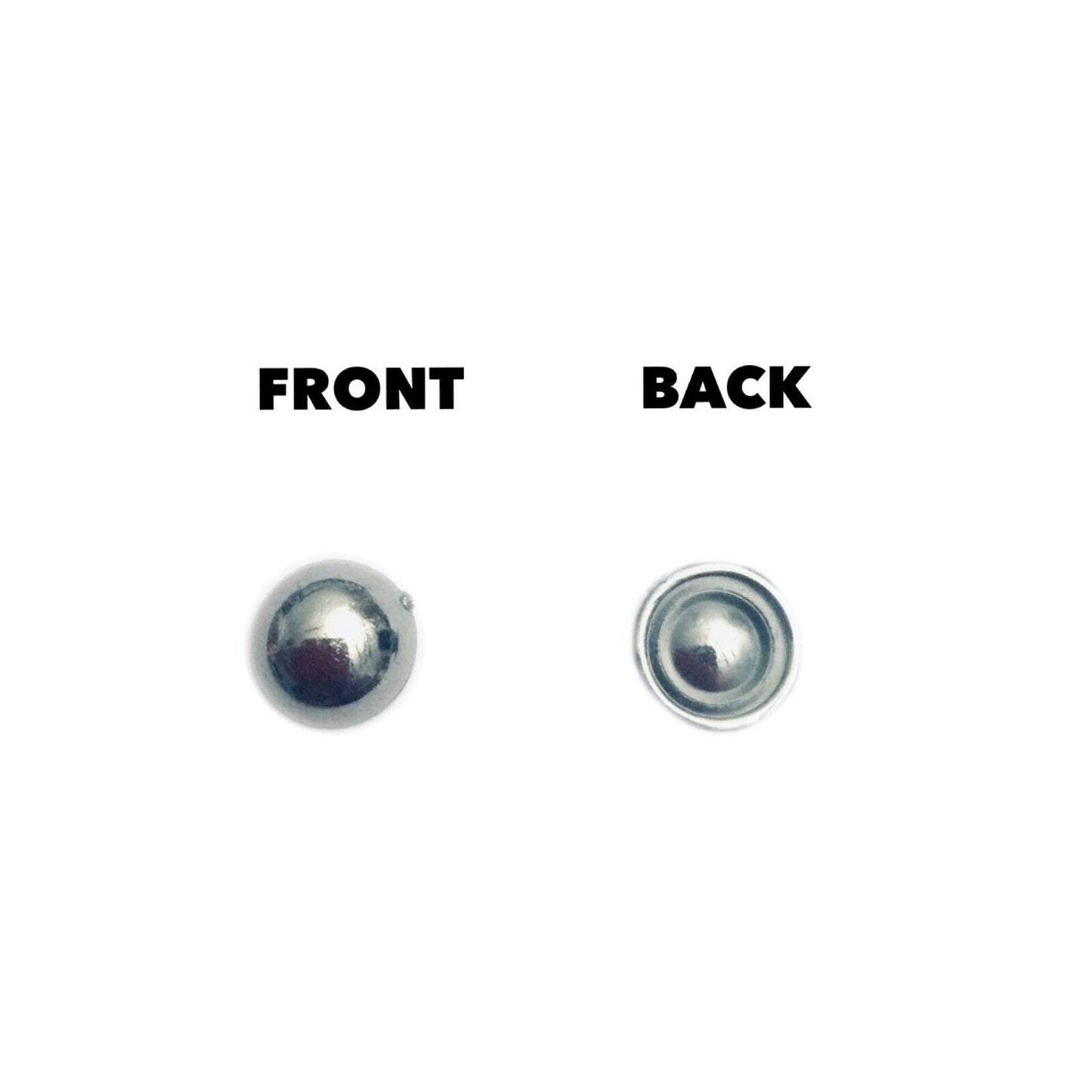 100x Half Pearl 10mm Metallic Flatback Resin Beads - Choose Your Colour