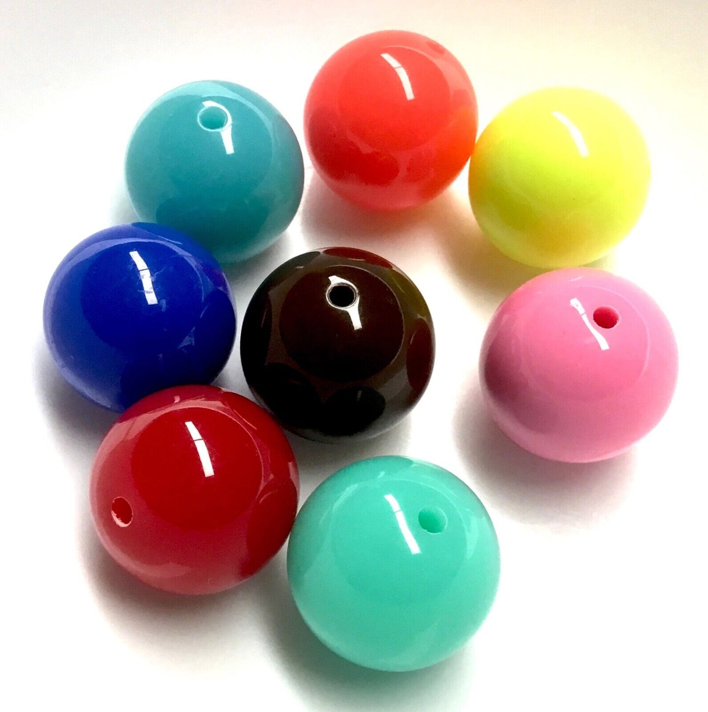 8 pcs Solid Chunky Large 20mm GumBall Candy Bubble Gum Acrylic Beads