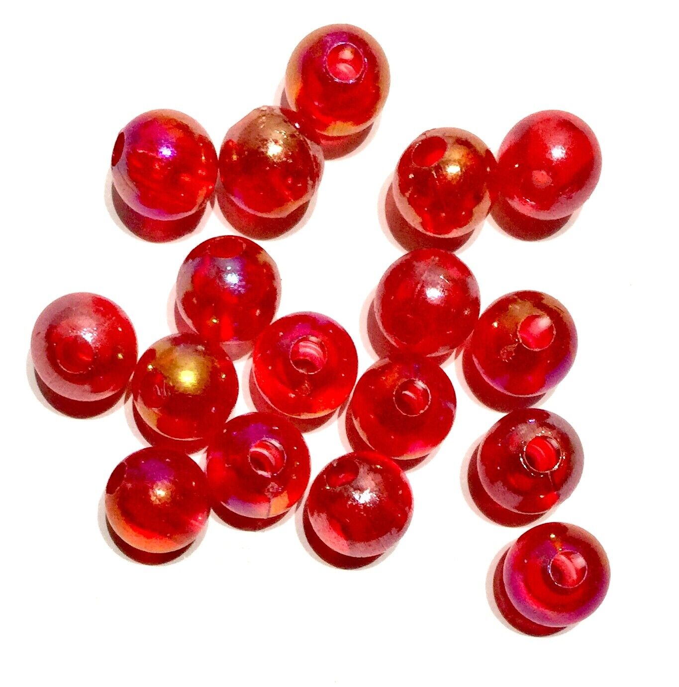 100x Acrylic 8mm Iridescent Coloured Beads - Choose Your Colour