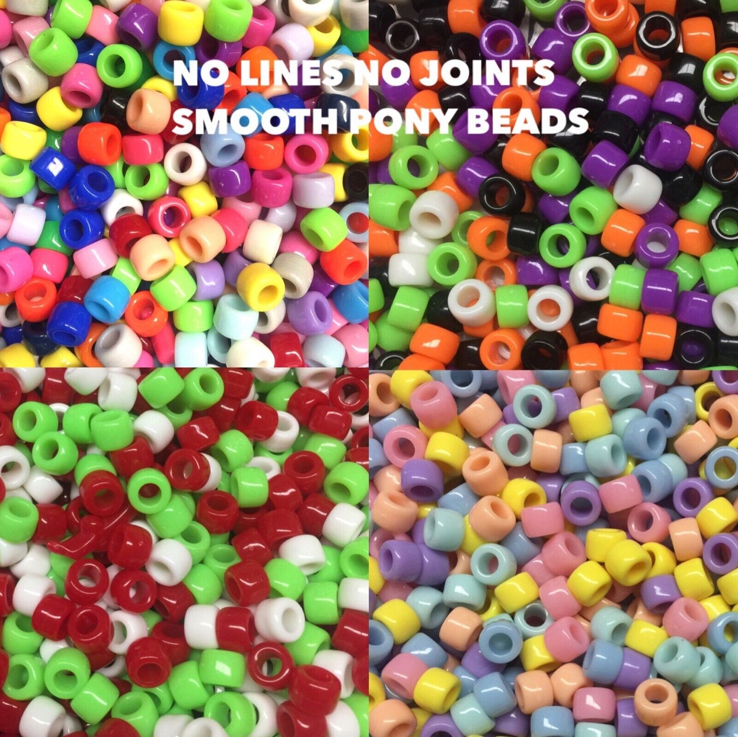 100x Smooth No Joint No Lines High Quality Pony Beads - Choose Your Colour