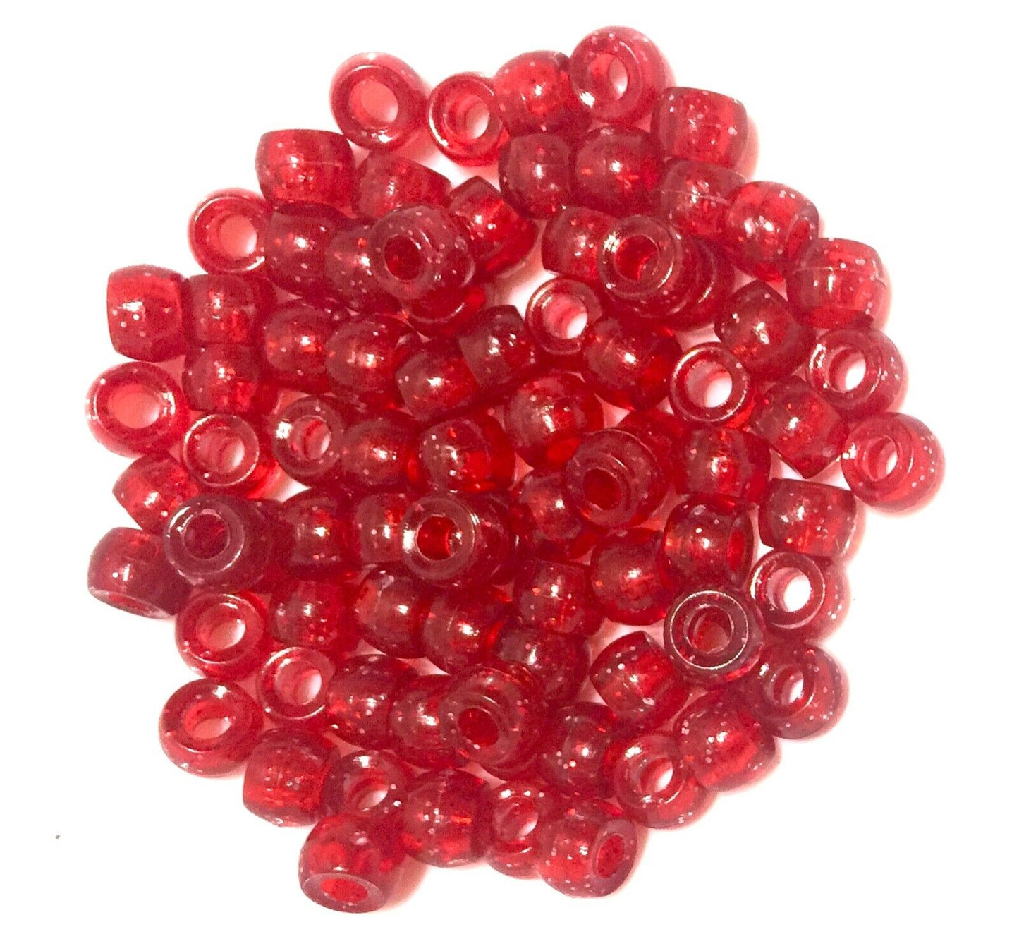 200x Mix Coloured Acrylic Pony Beads - Choose Between Glitter, Opaque, Metallic