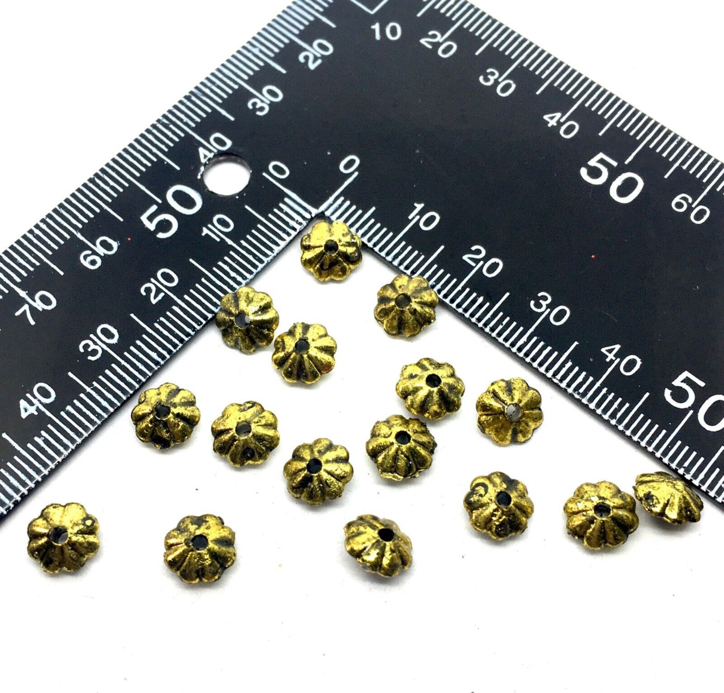 100x Antique Silver Gold Tibetan Style Acrylic Spacer Beads for Jewellery Making
