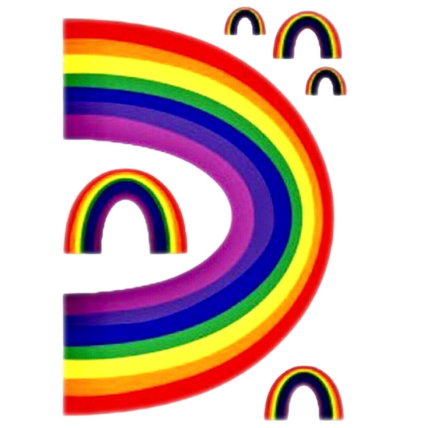 1x Large Sheet A3 Multi Rainbow Removable Window Stickers