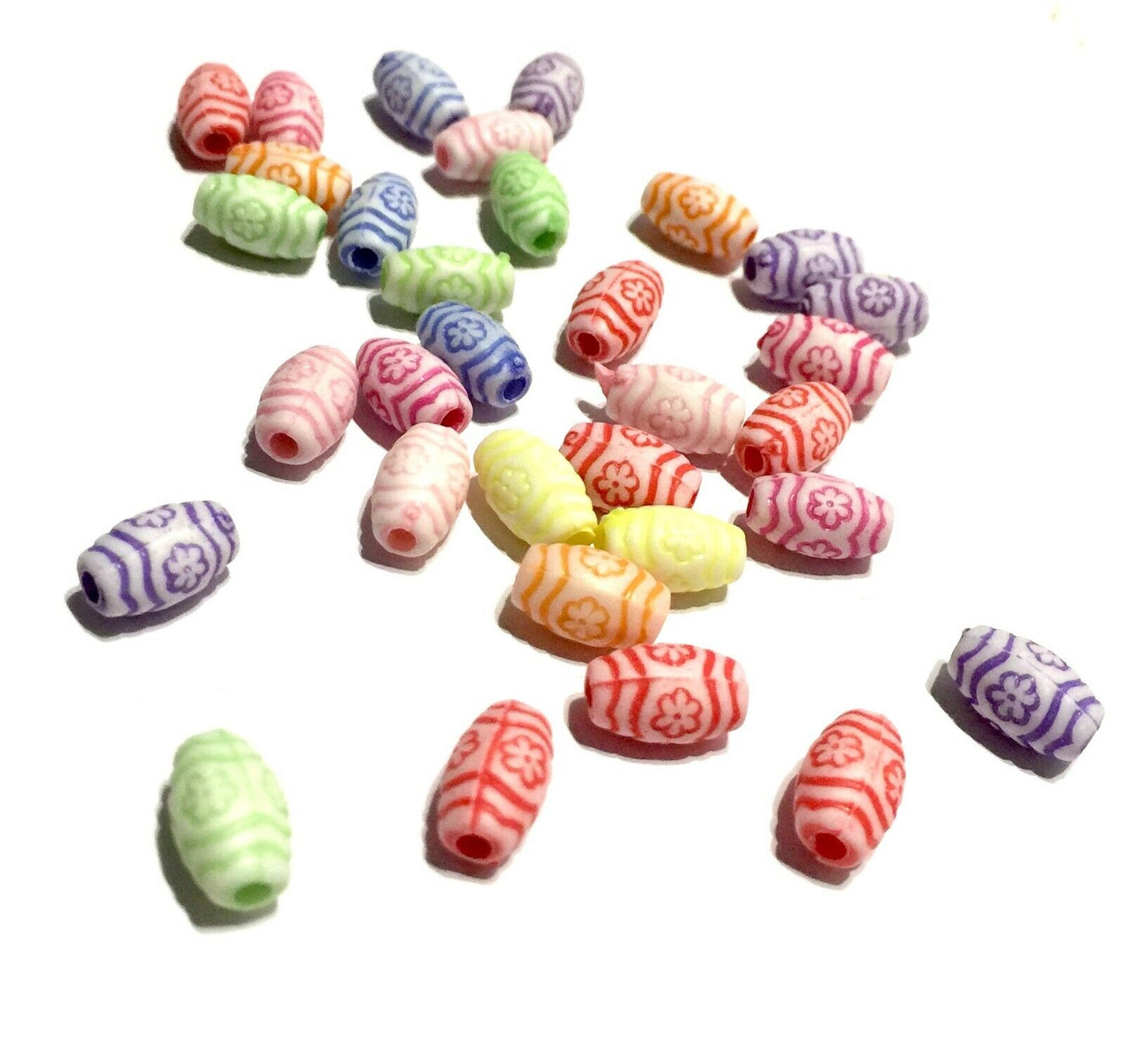 200x Rondelle or Tubular Acrylic Spacer Beads - Pick Your Style