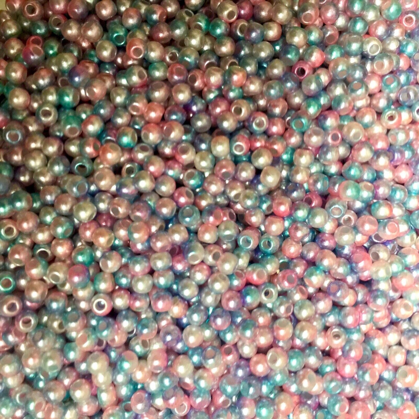 1000x Tiny 3mm Rainbow Mermaid Faux Pearl Beads for Jewellery Craft Making