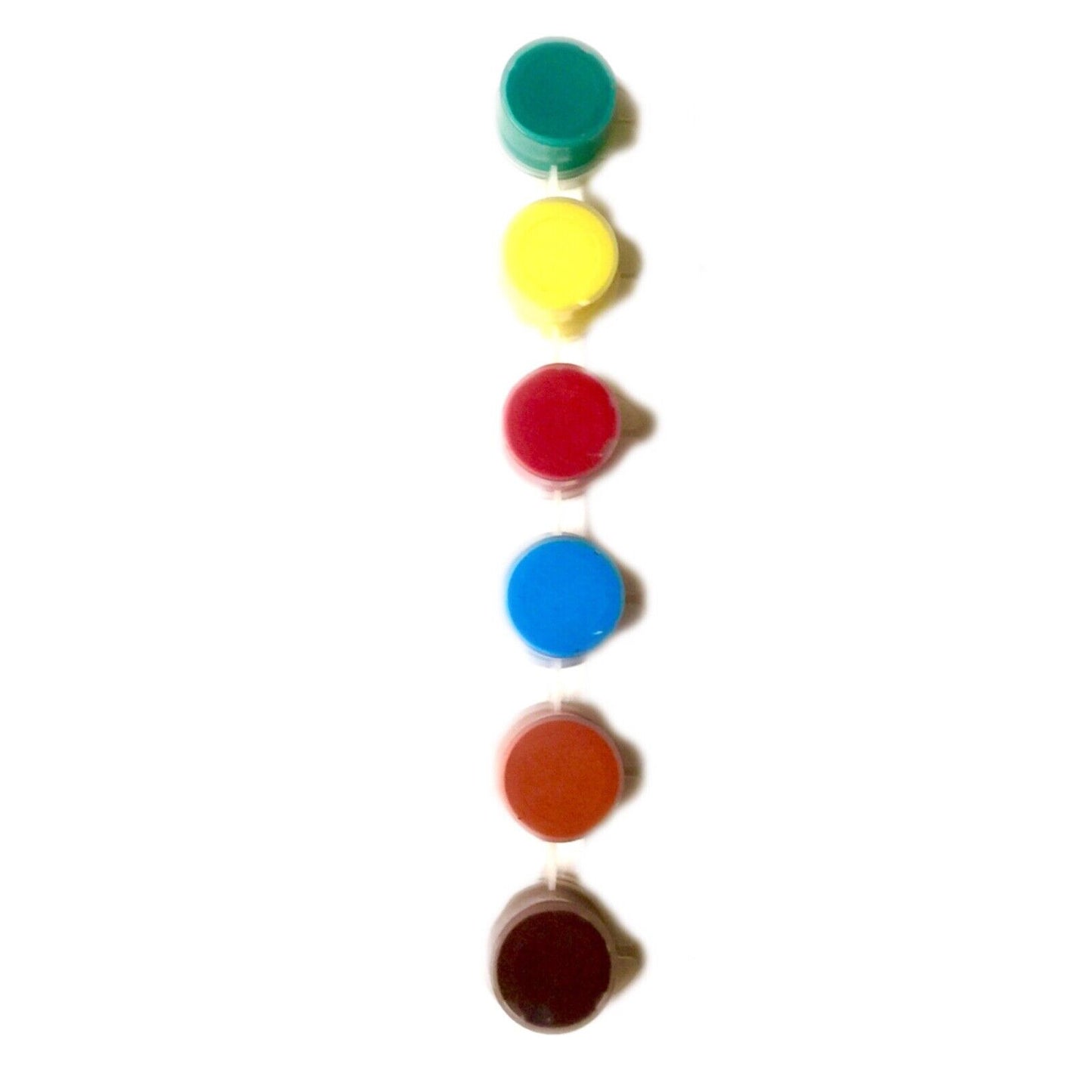 1x Set of 6 Mini Acrylic Paint Pots with Brush - 9 Colour Sets to Choose